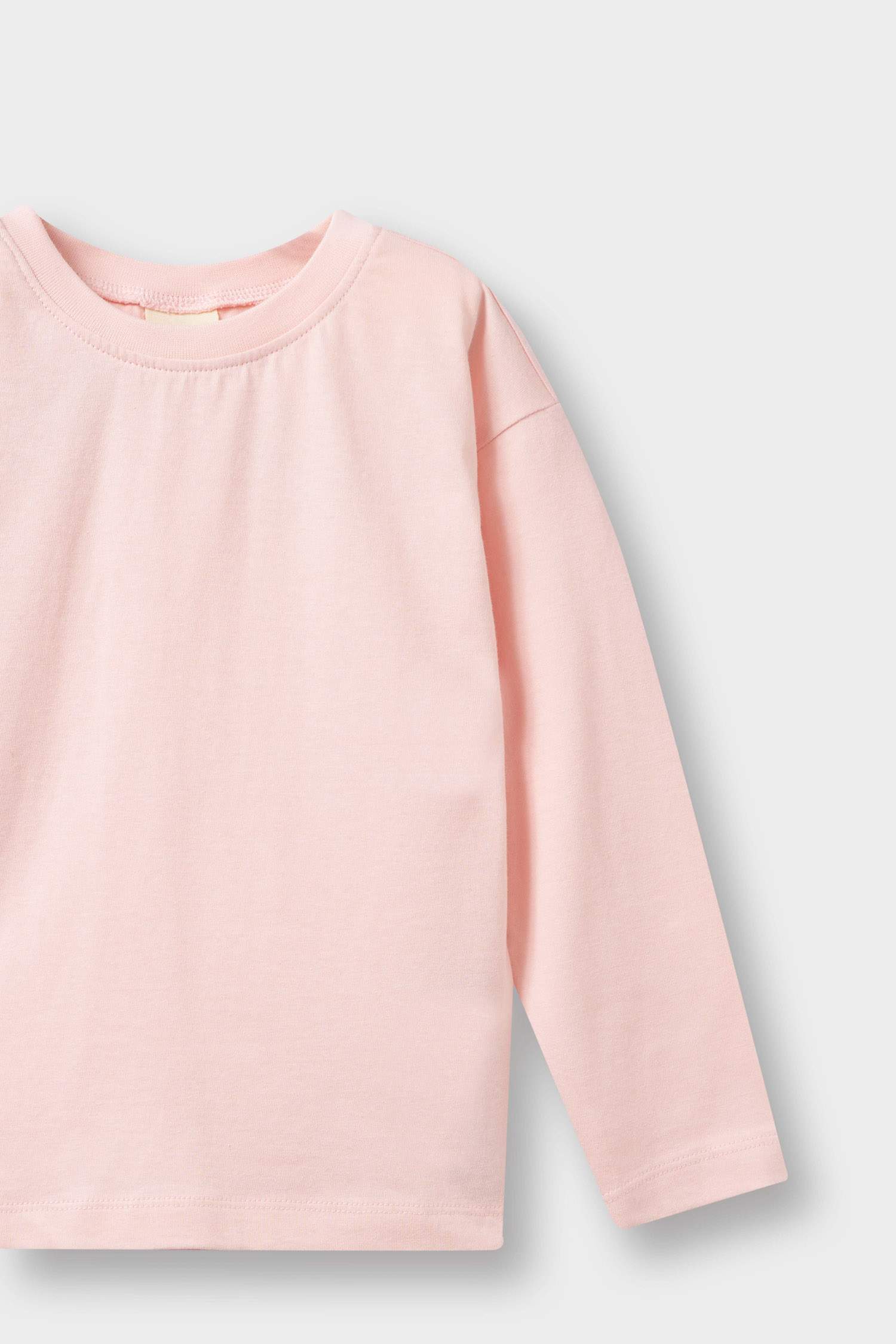 Kız Bebek Bisiklet Yaka 2'li Uzun Kollu Tişört