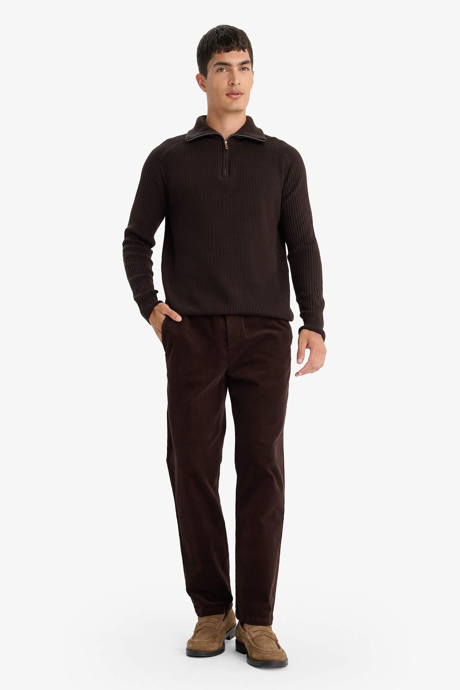 بلوز تريكو قصة عادية بياخة عالية بسحاب