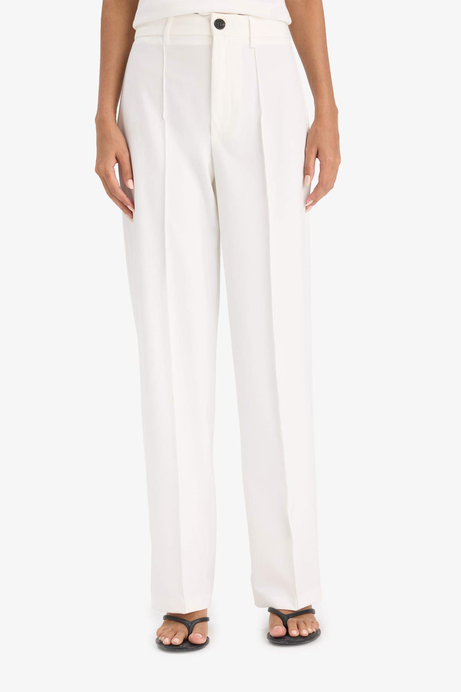 Straight Fit Yüksek Bel Düz Paça Pantolon