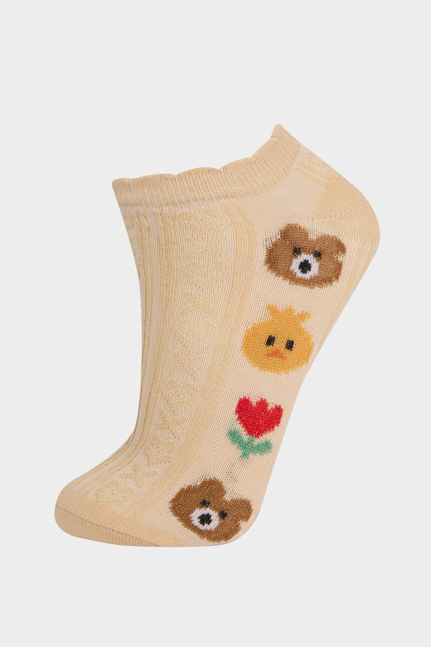 Girl Animal 3 piece Cotton Short Sockss