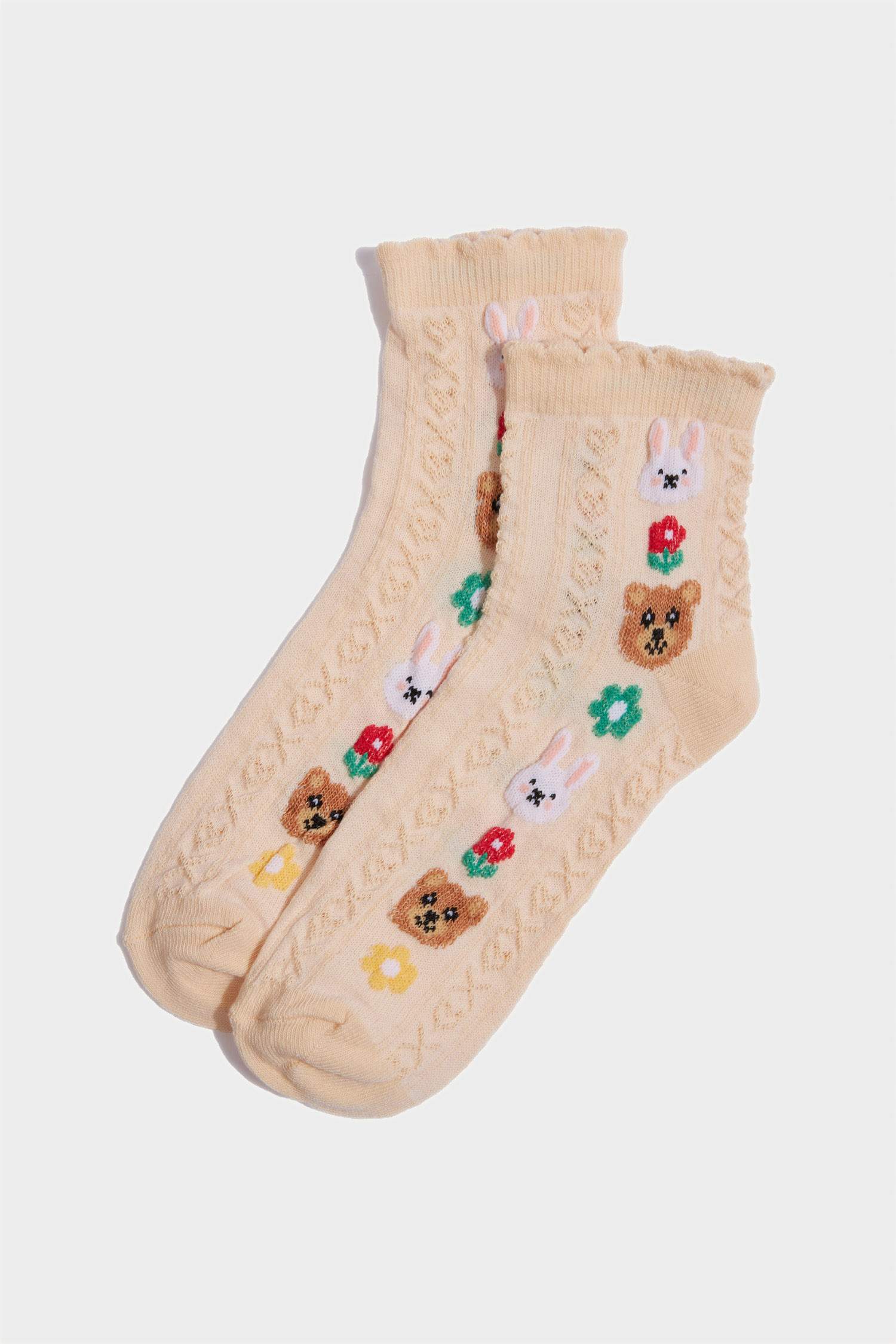 Girl Animal 3 piece Cotton Short Sockss