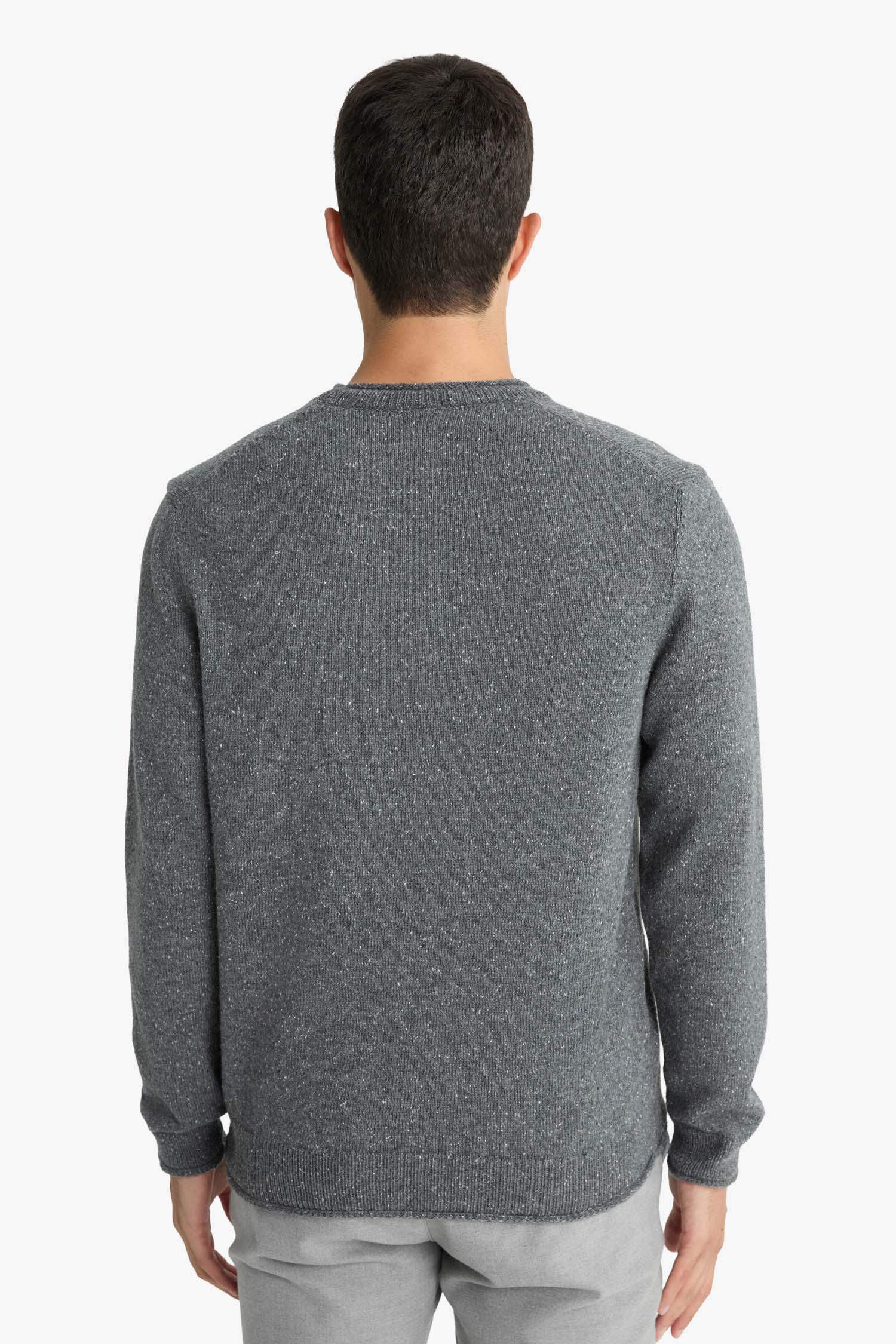 стандарт пішім дөңгелек жаға трикотаж Пулловер