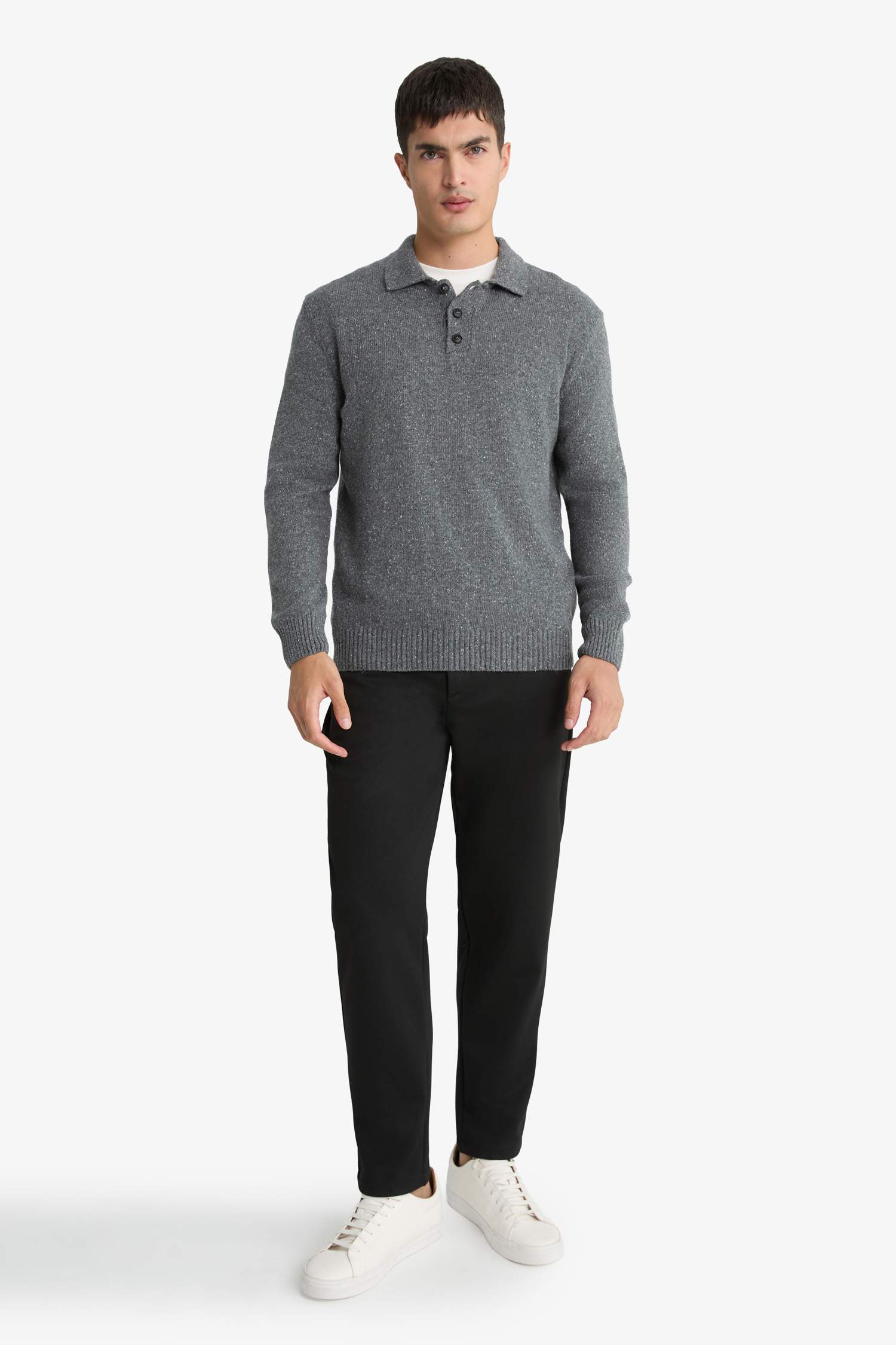 Standard Fit Polo Collar Knitwear Pullover