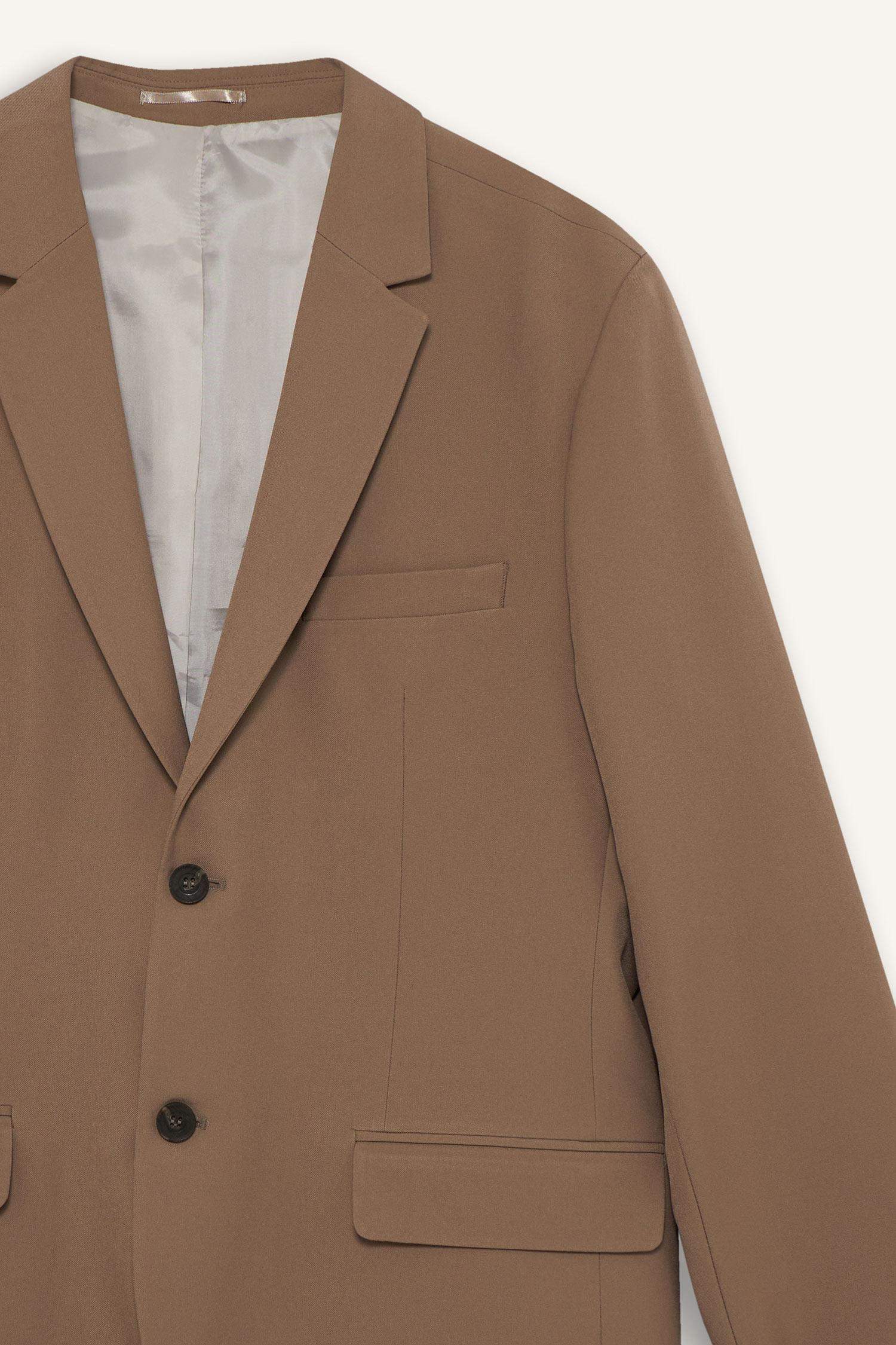 Узкий крой, прилегающий твилловый пиджак на пуговицах