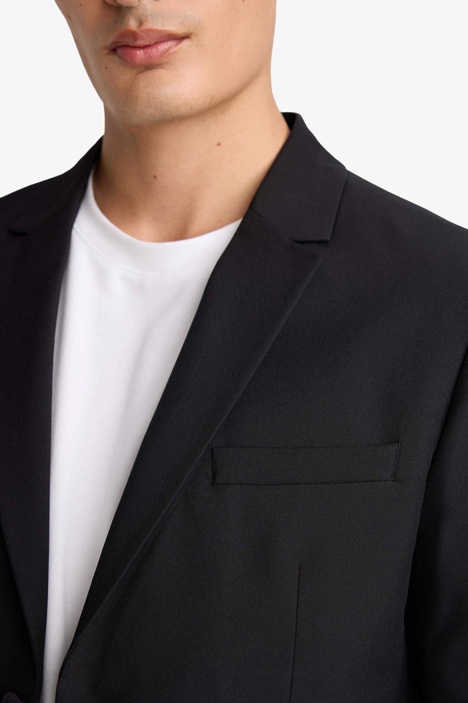 Облегающий твиловый блейзер Slim Fit на пуговицах