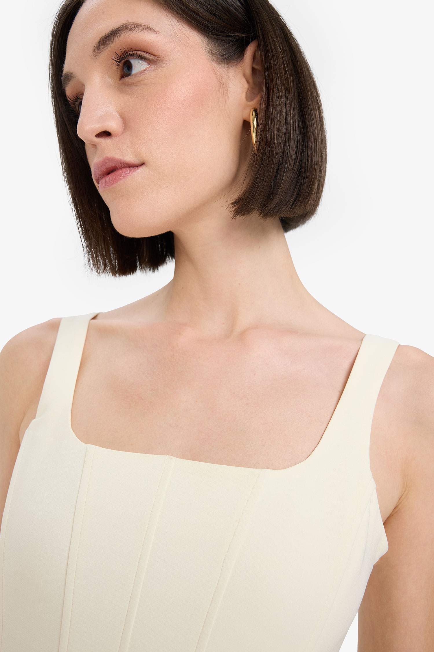 فستان ميدي بياخة مربعة بحمالات من Afra x DeFacto