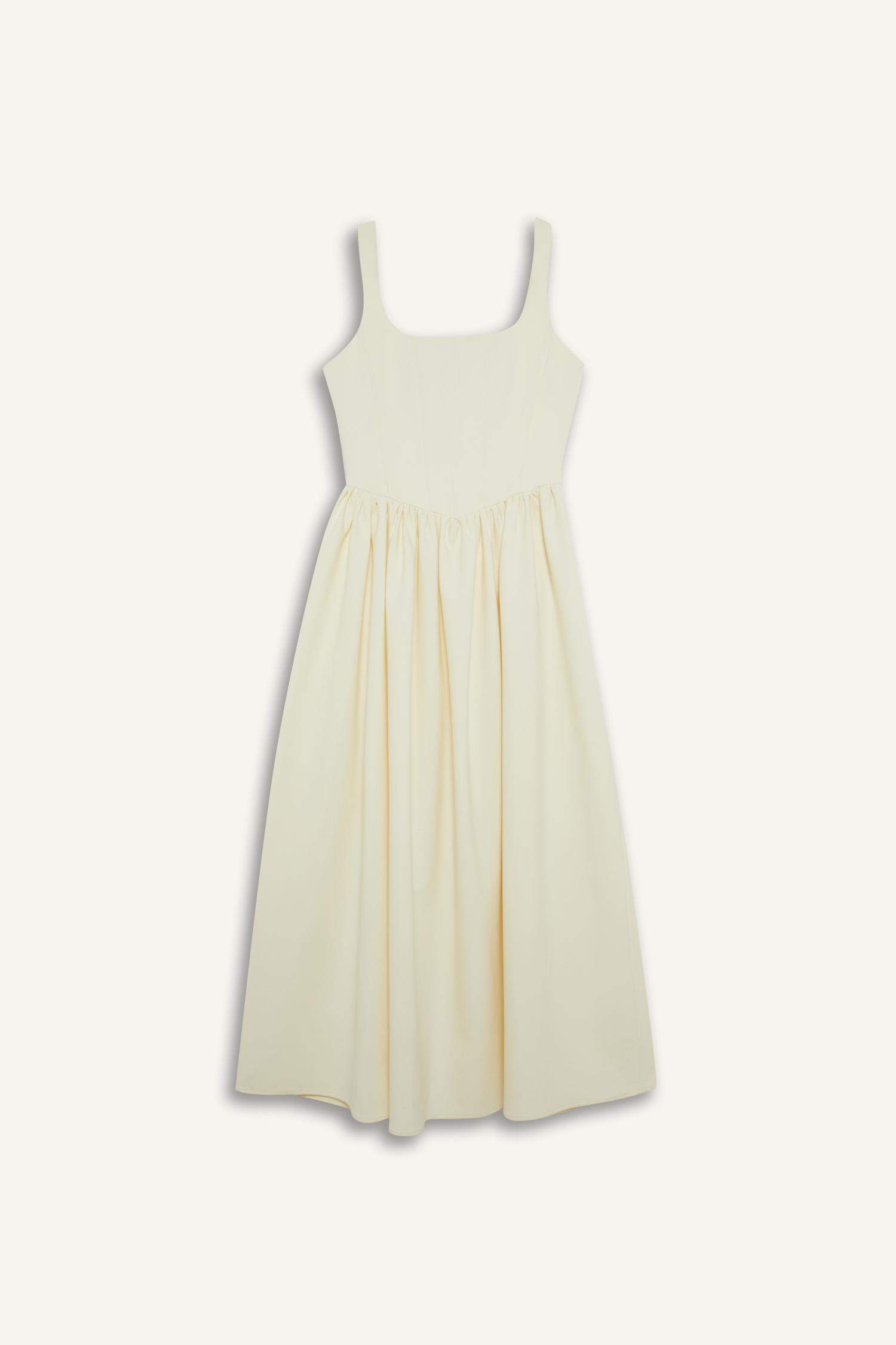 فستان ميدي بياخة مربعة بحمالات من Afra x DeFacto