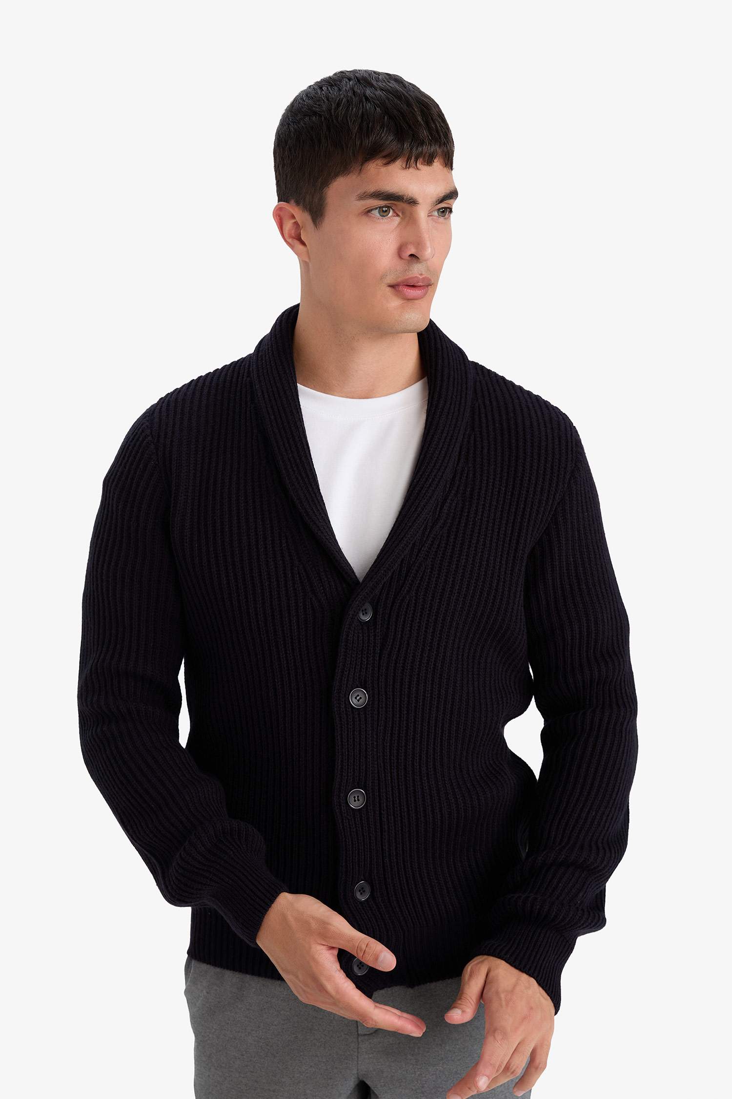 Standard Fit Shawl Collar Knitwear Cardigan