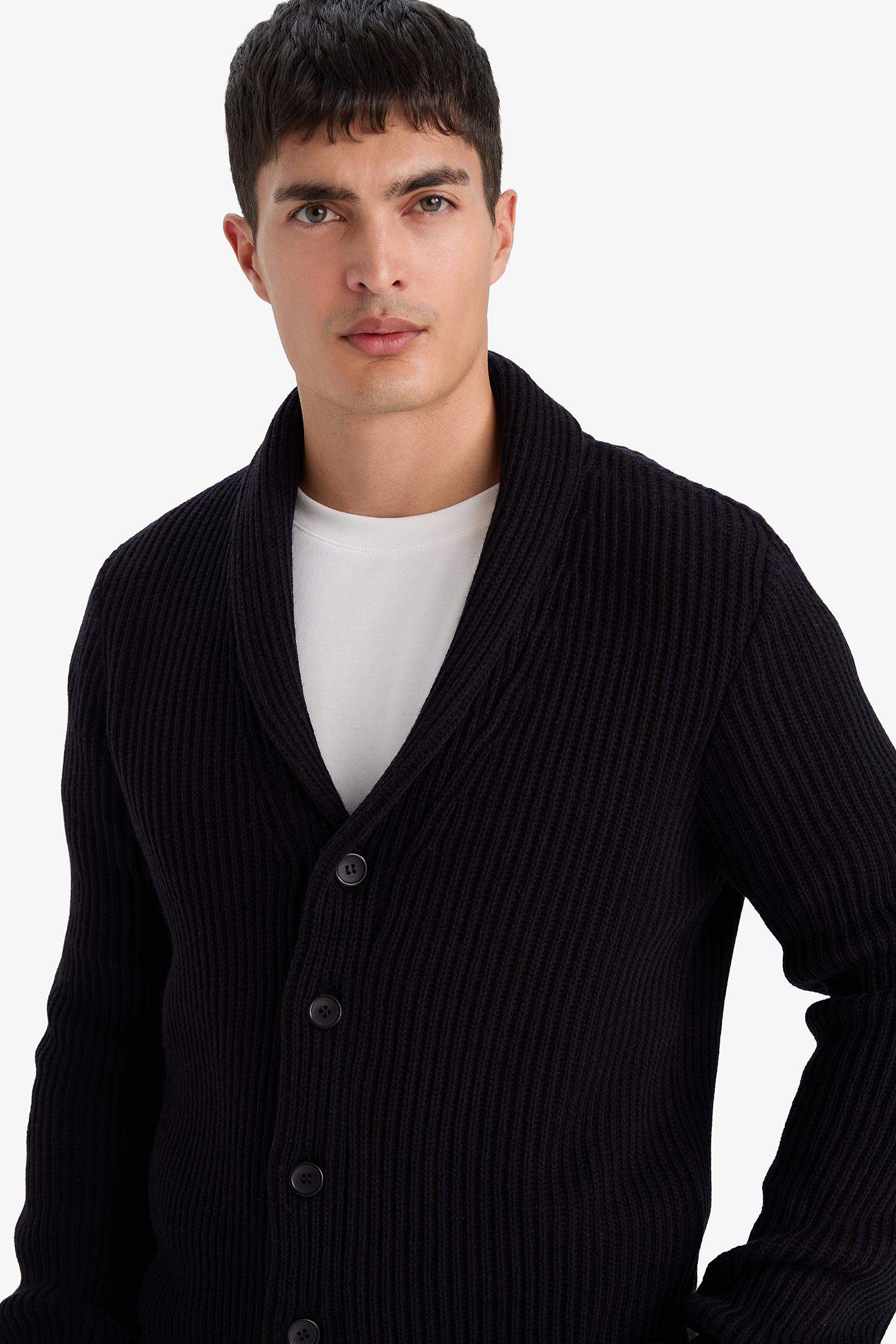Standard Fit Shawl Collar Knitwear Cardigan
