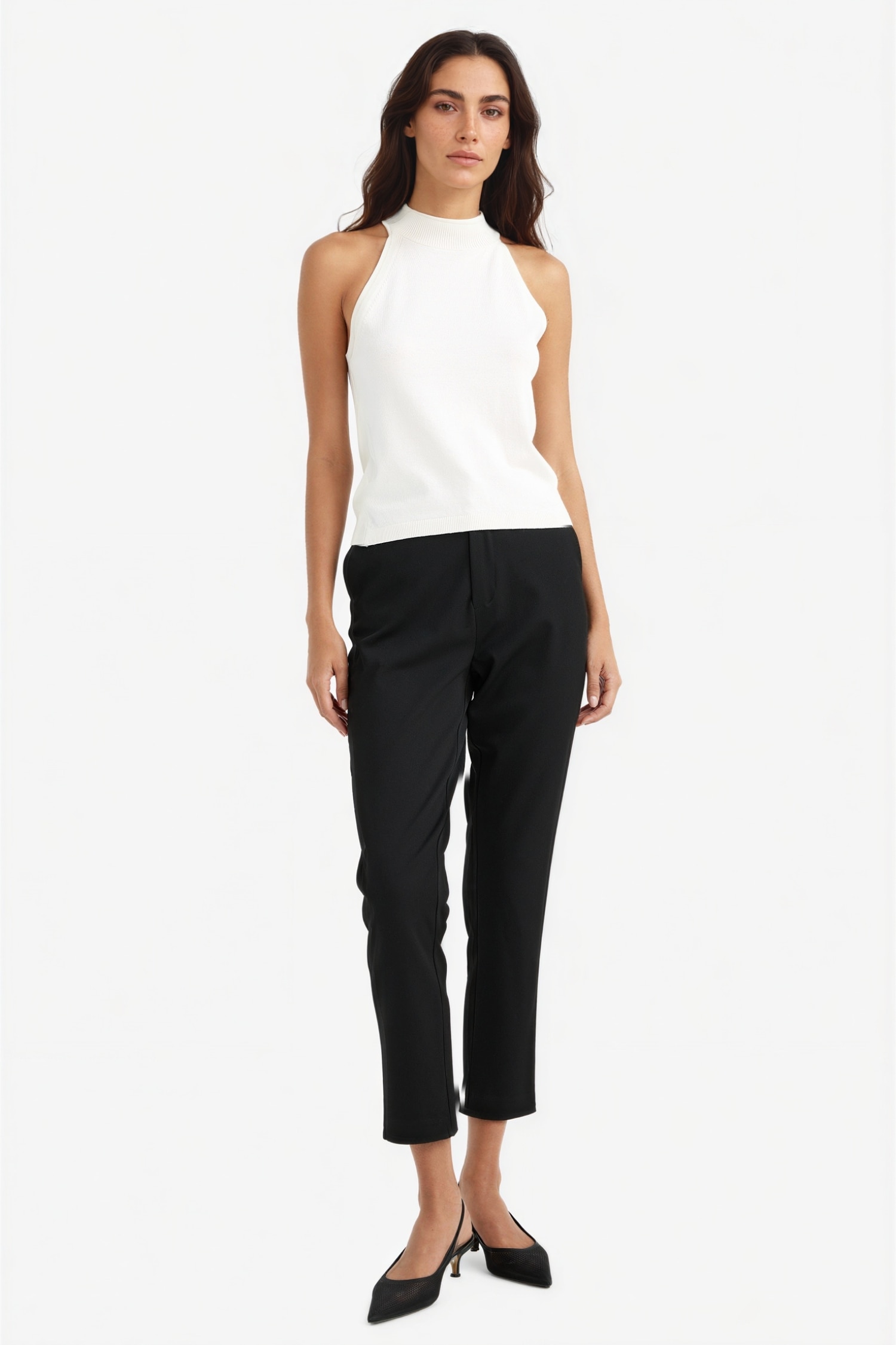 DeFacto Fitted Halter Yaka Triko Atlet görsel 2
