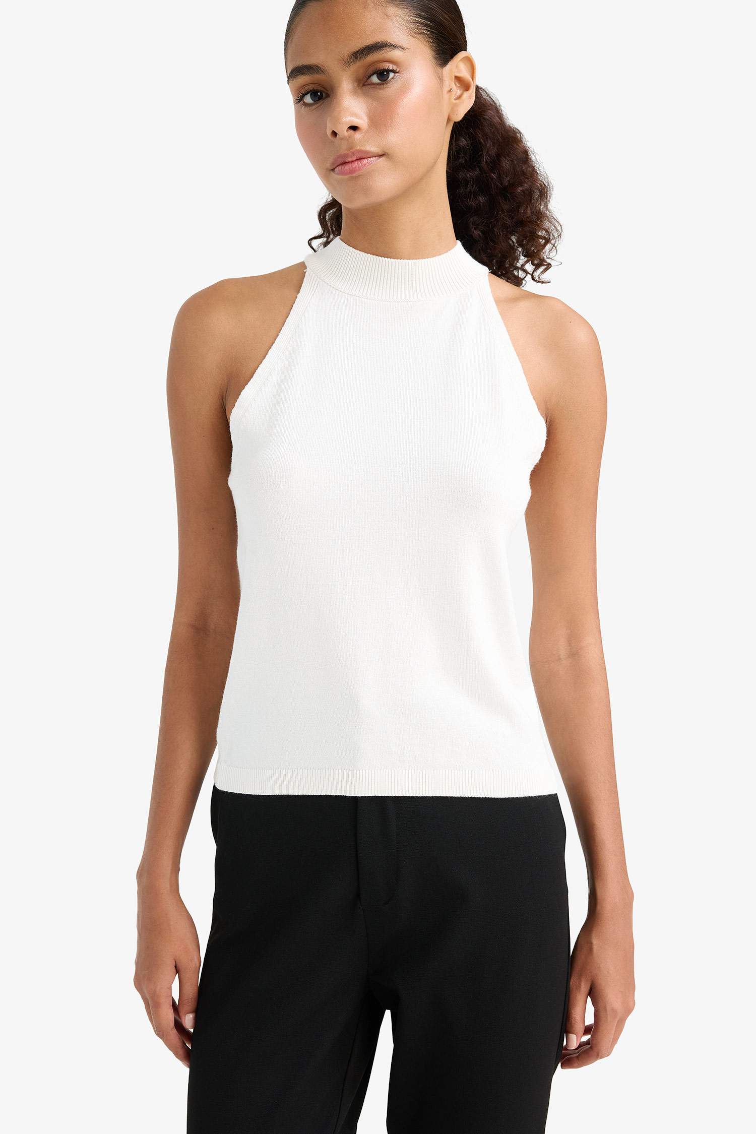 Fitted Halter Yaka Triko Atlet