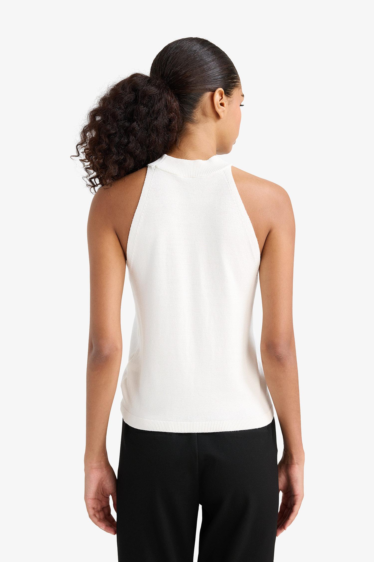 DeFacto Fitted Halter Yaka Triko Atlet görsel 4