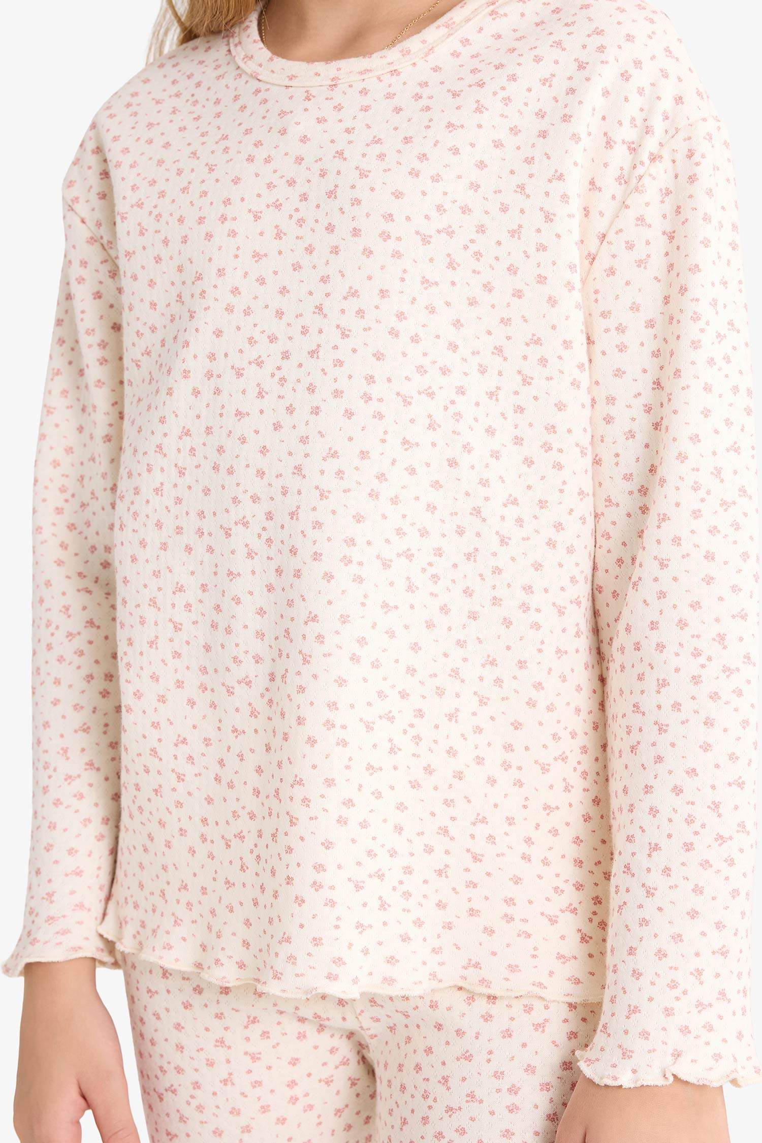 Kız Çocuk Pijama Takımı Desenli Uzun Kollu Üst Uzun Alt