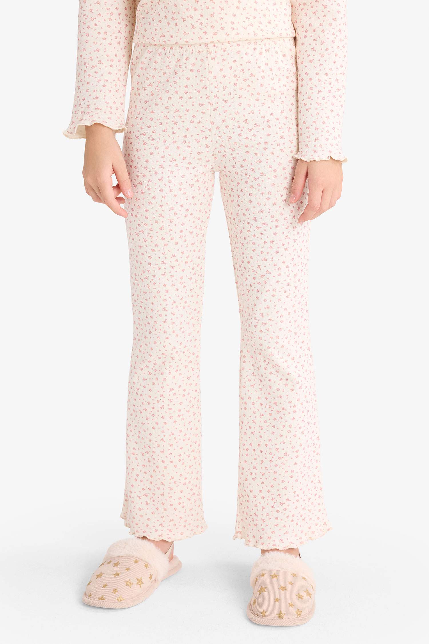 Kız Çocuk Pijama Takımı Desenli Uzun Kollu Üst Uzun Alt