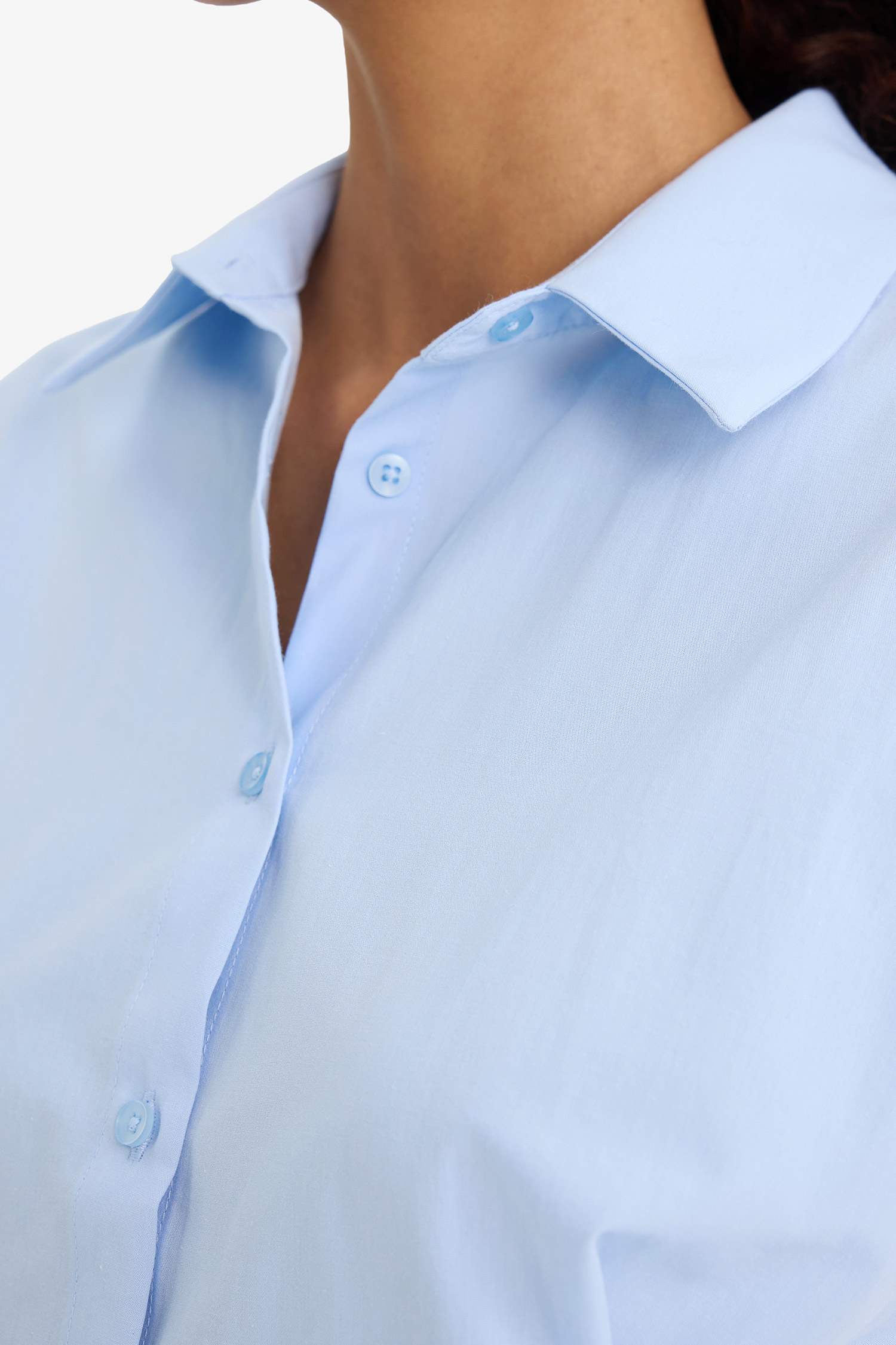 Fitted Poplin Kısa Kollu Gömlek