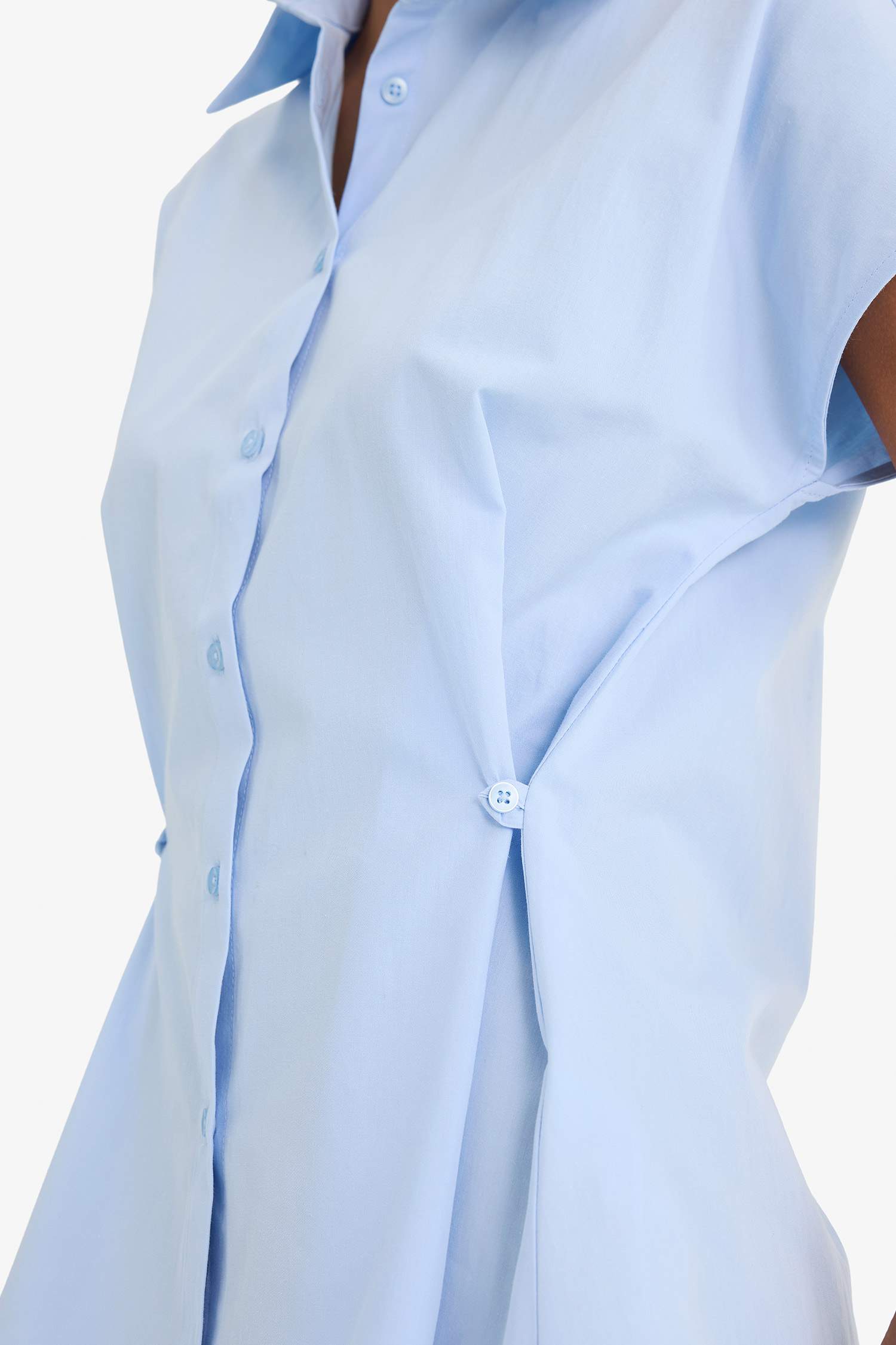 Fitted Poplin Kısa Kollu Gömlek