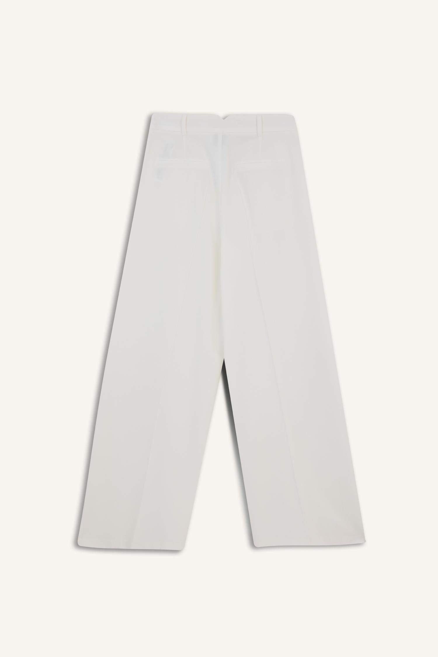 Wide Leg Çift Cepli Yüksek Bel Geniş Paça Pantolon