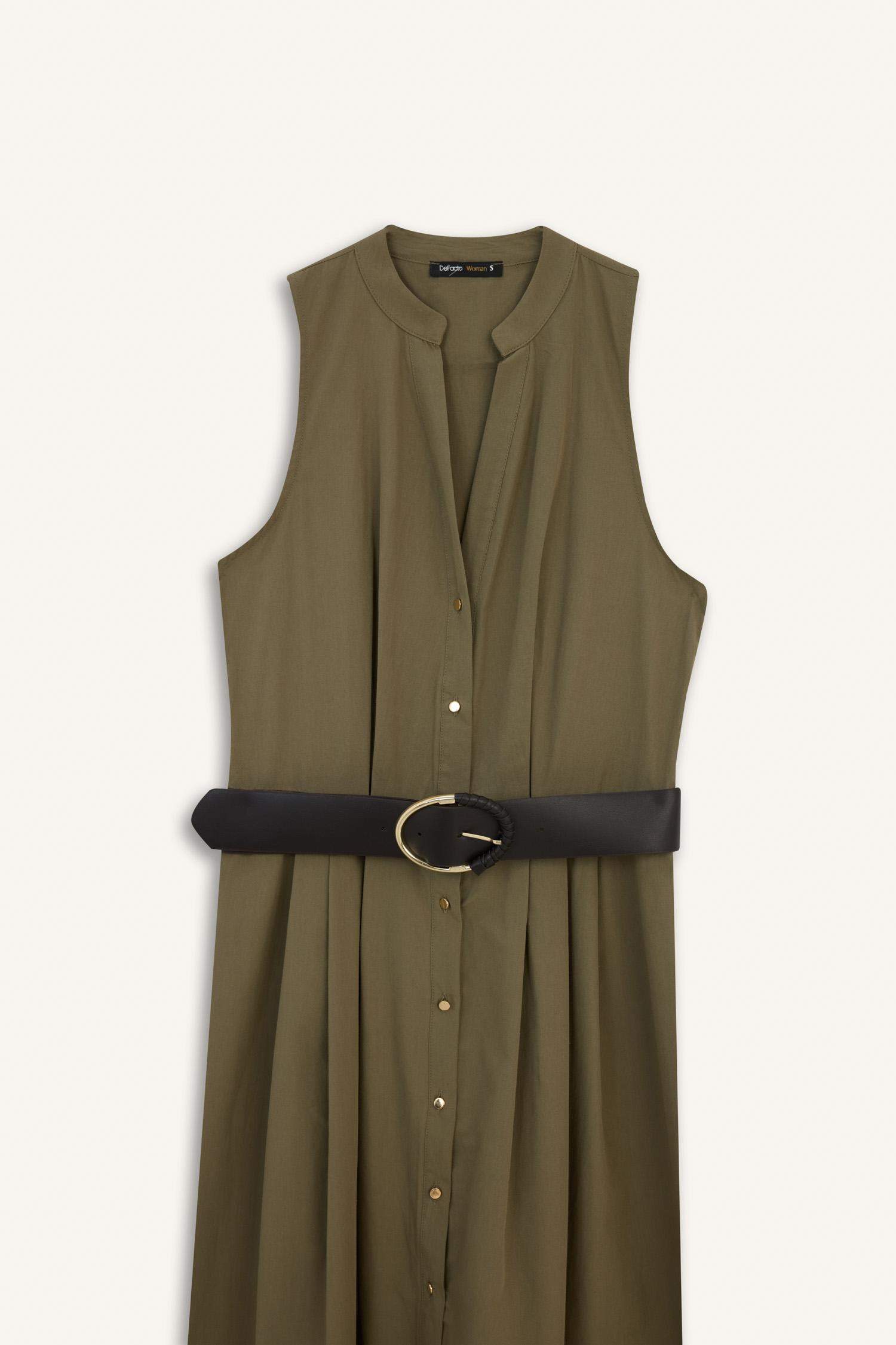 Regular Fit Pamuklu Kısa Kollu Uzun Elbise