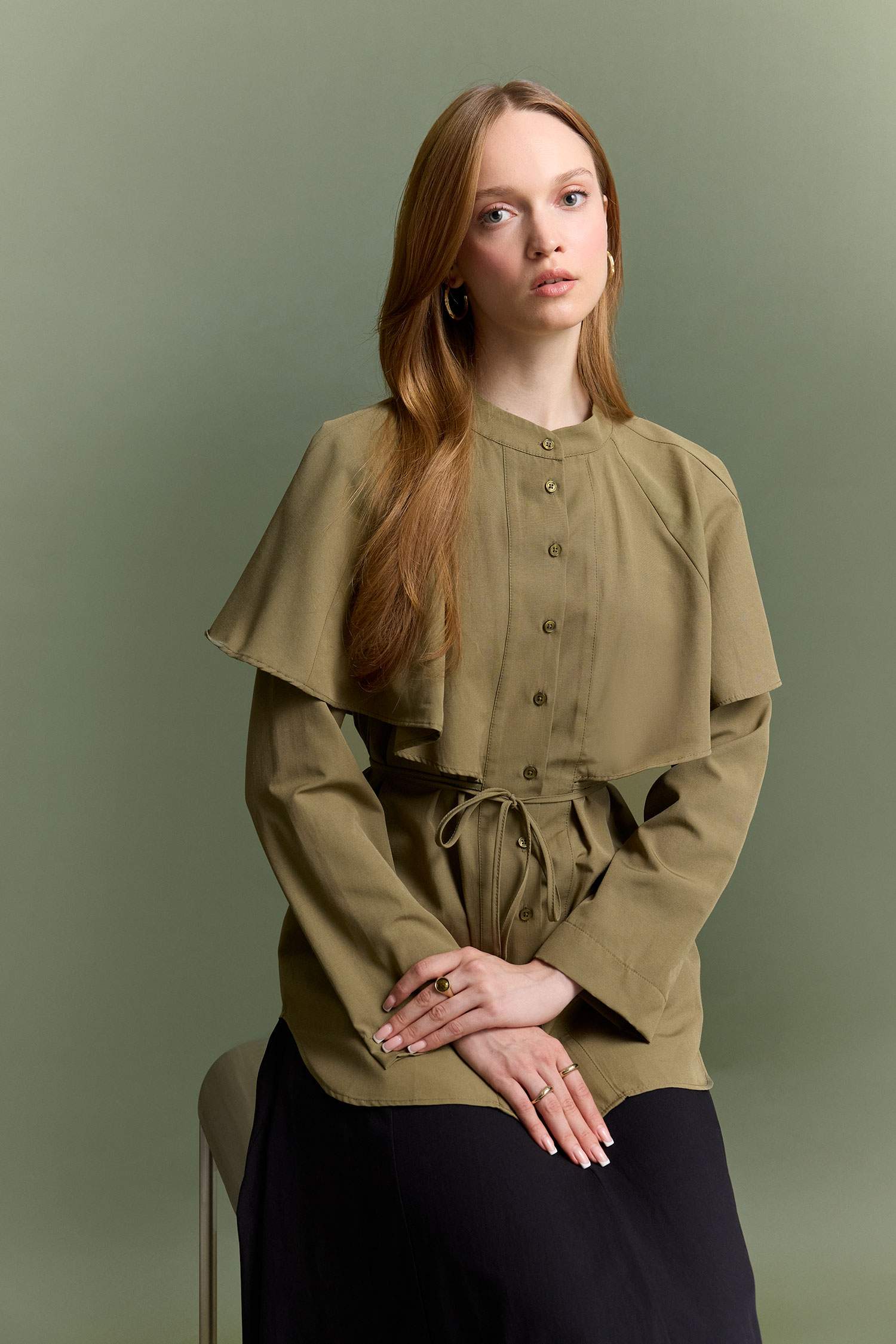 Relax Fit Terry Cotton Long Sleeve Tunic