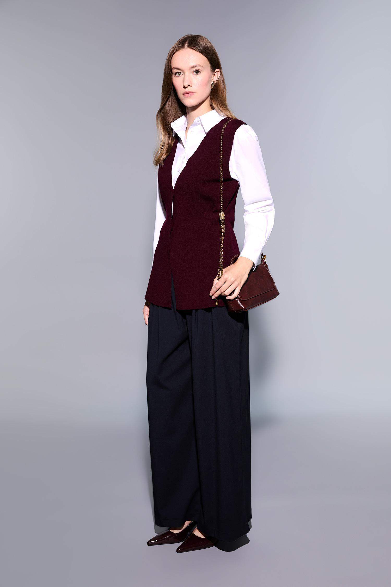 Gilet en maille à col en V Coupe régulière