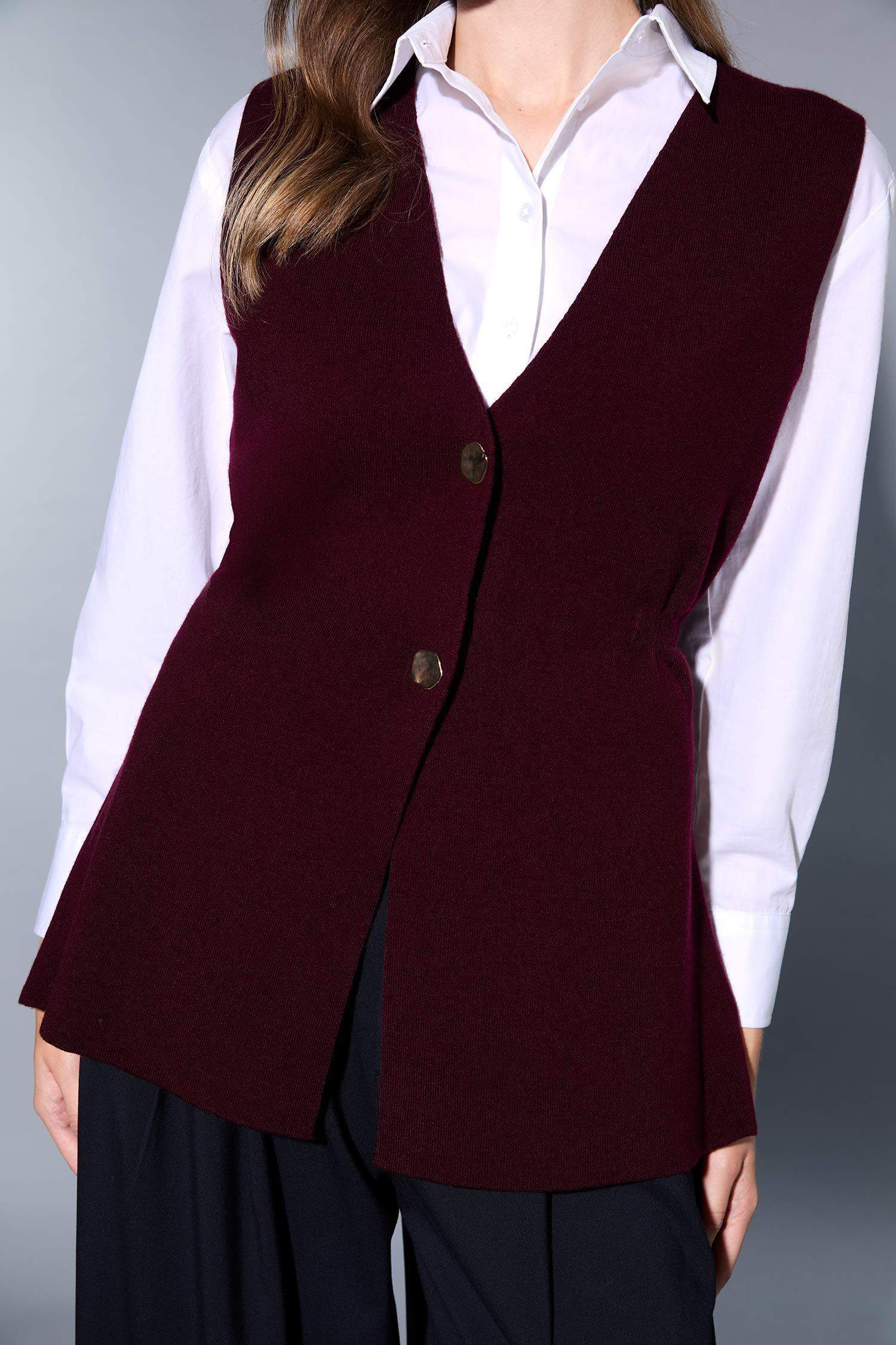 Gilet en maille à col en V Coupe régulière