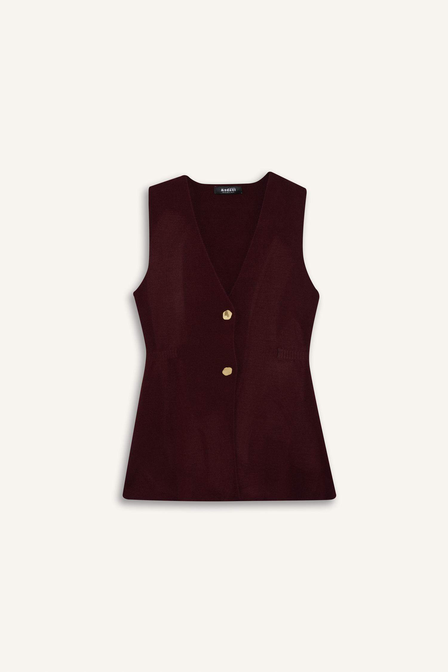 Gilet en maille à col en V Coupe régulière