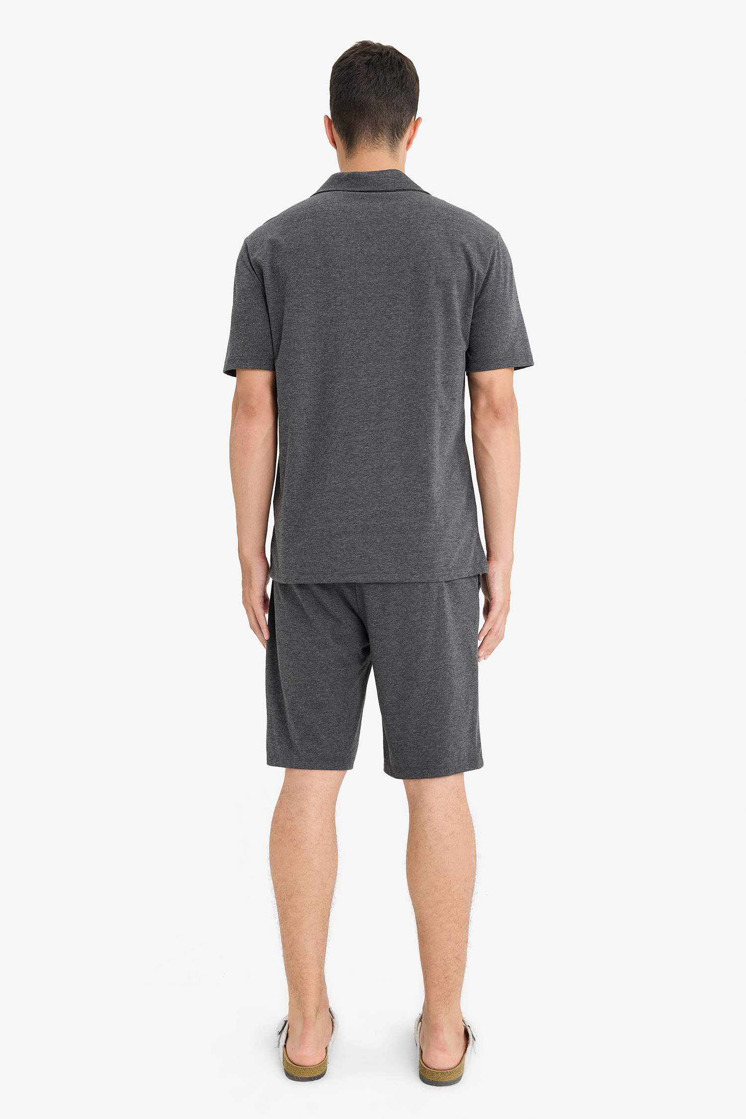 Pijama Takımı Kısa Kollu Üst Beli Bağcıklı Şort