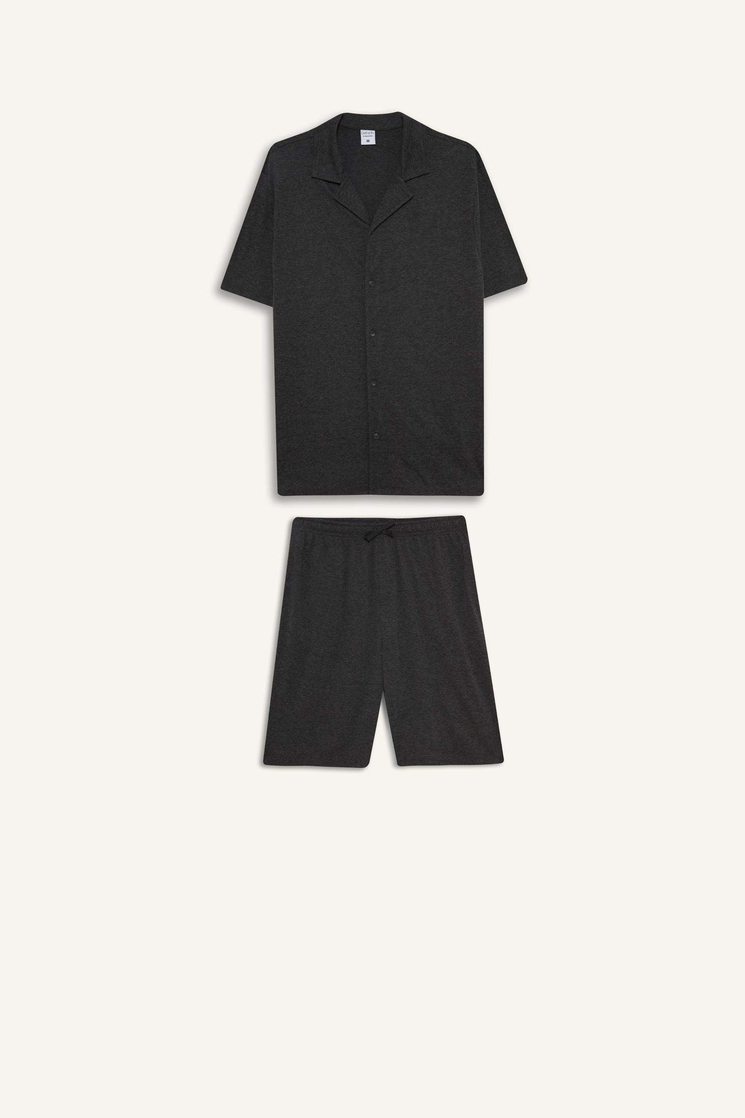 Pijama Takımı Kısa Kollu Üst Beli Bağcıklı Şort