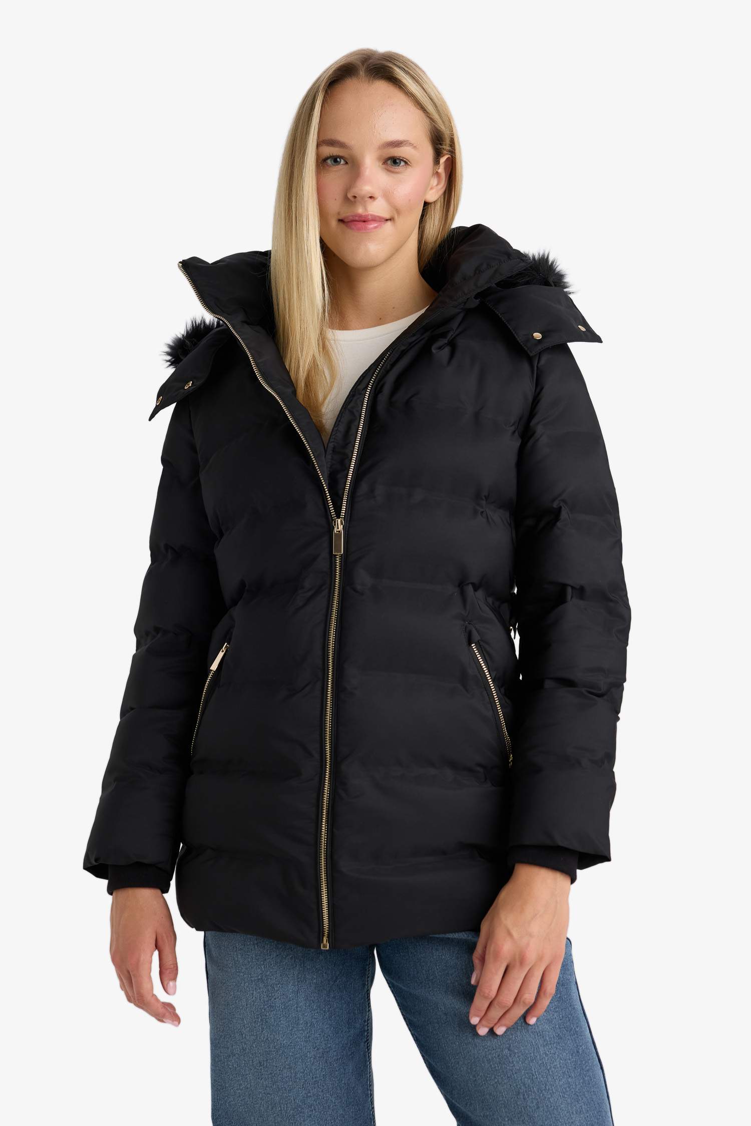 Su Geçirmez Regular Fit Kapüşonlu Parka