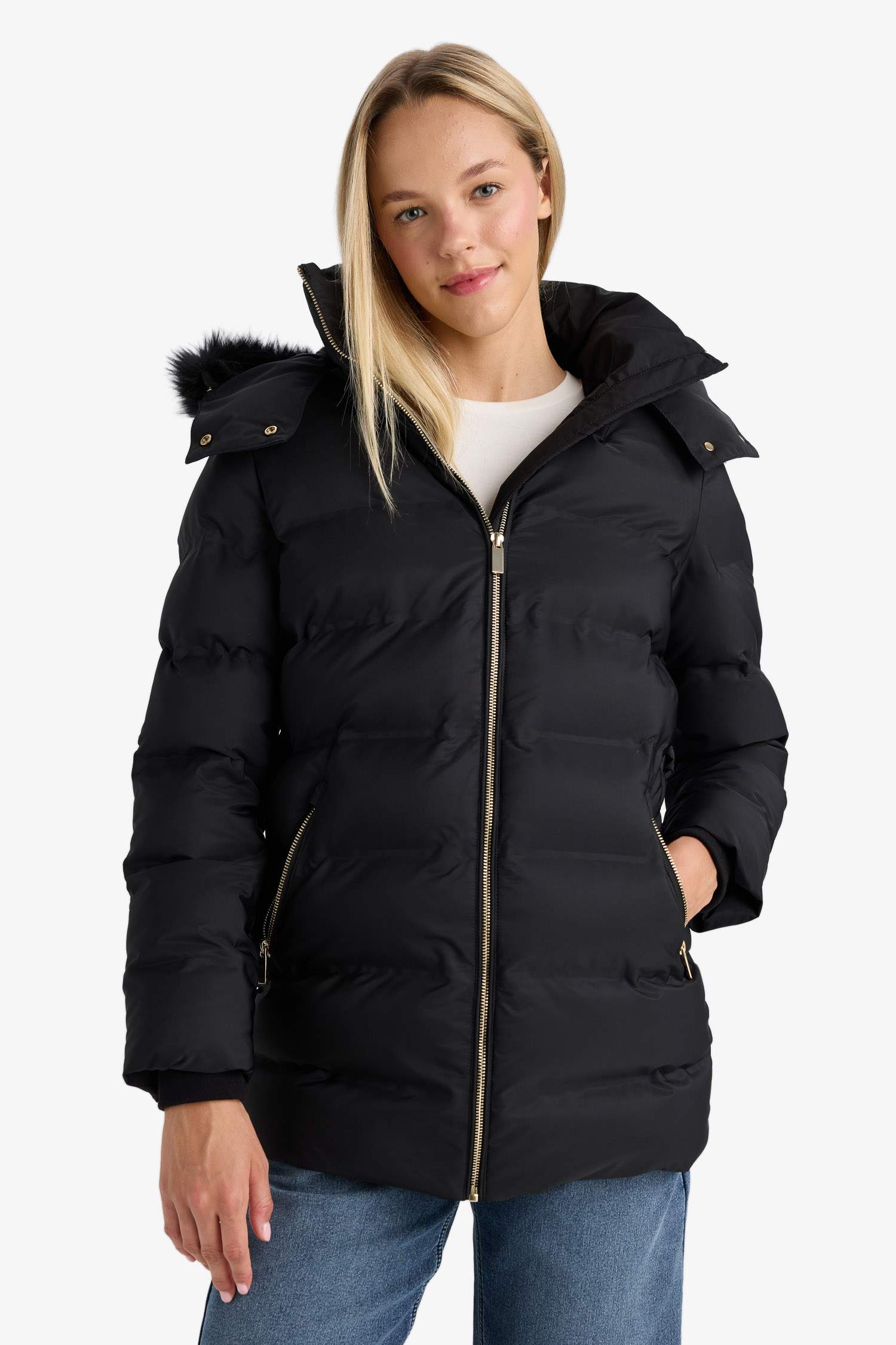 Su Geçirmez Regular Fit Kapüşonlu Parka