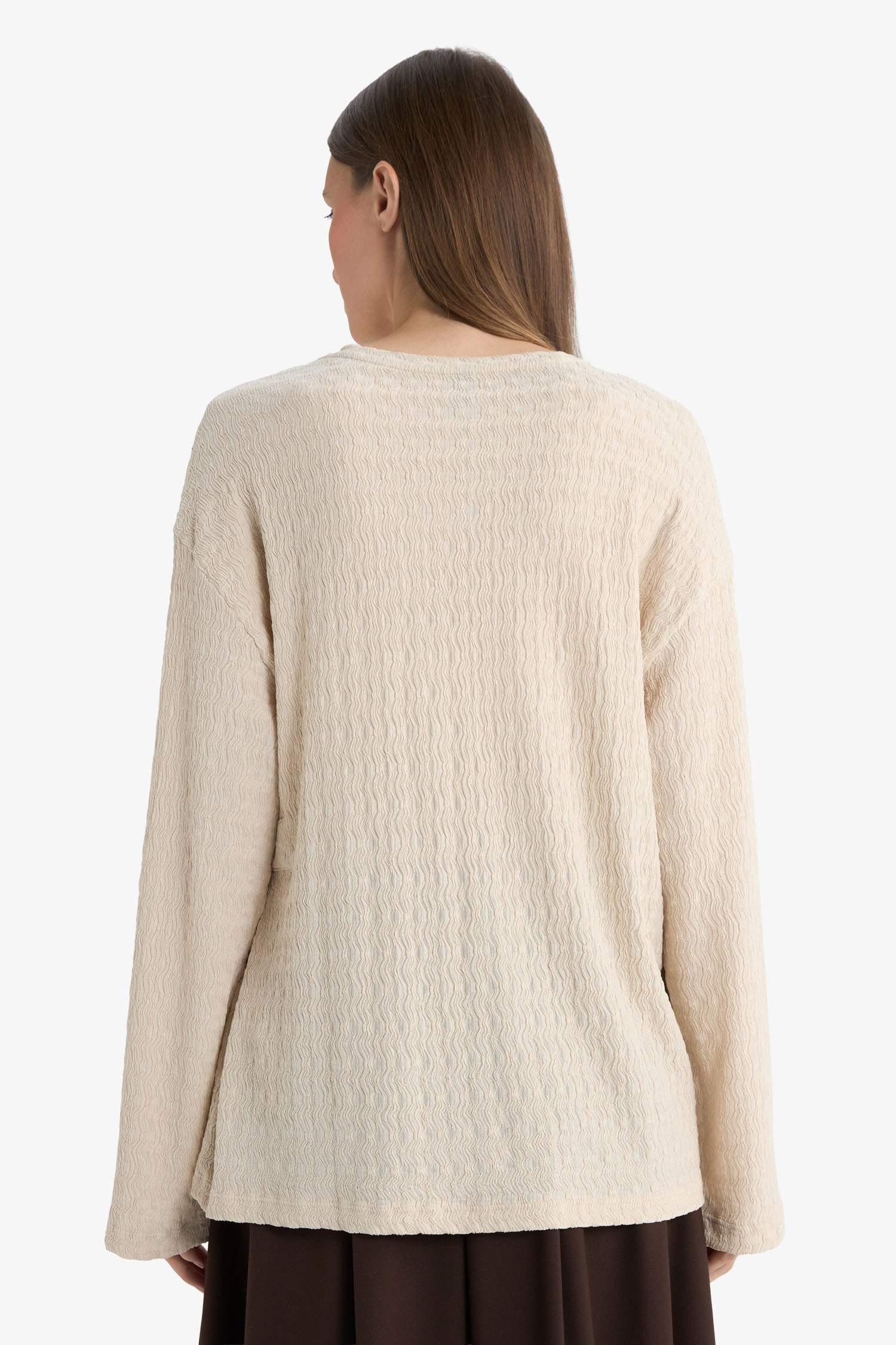 Relax Fit Crew Neck Crepe T-Shirt