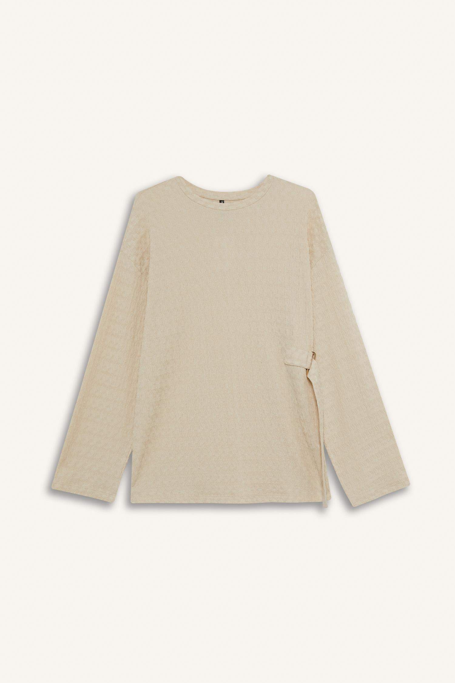 Relax Fit Crew Neck Crepe T-Shirt