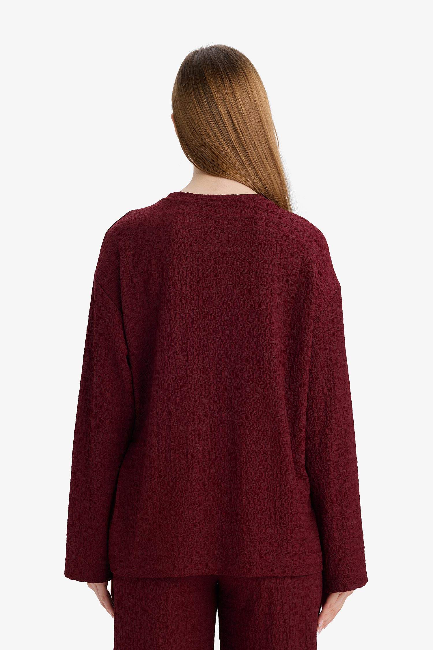 Лонгслив из жатой ткани Relax Fit