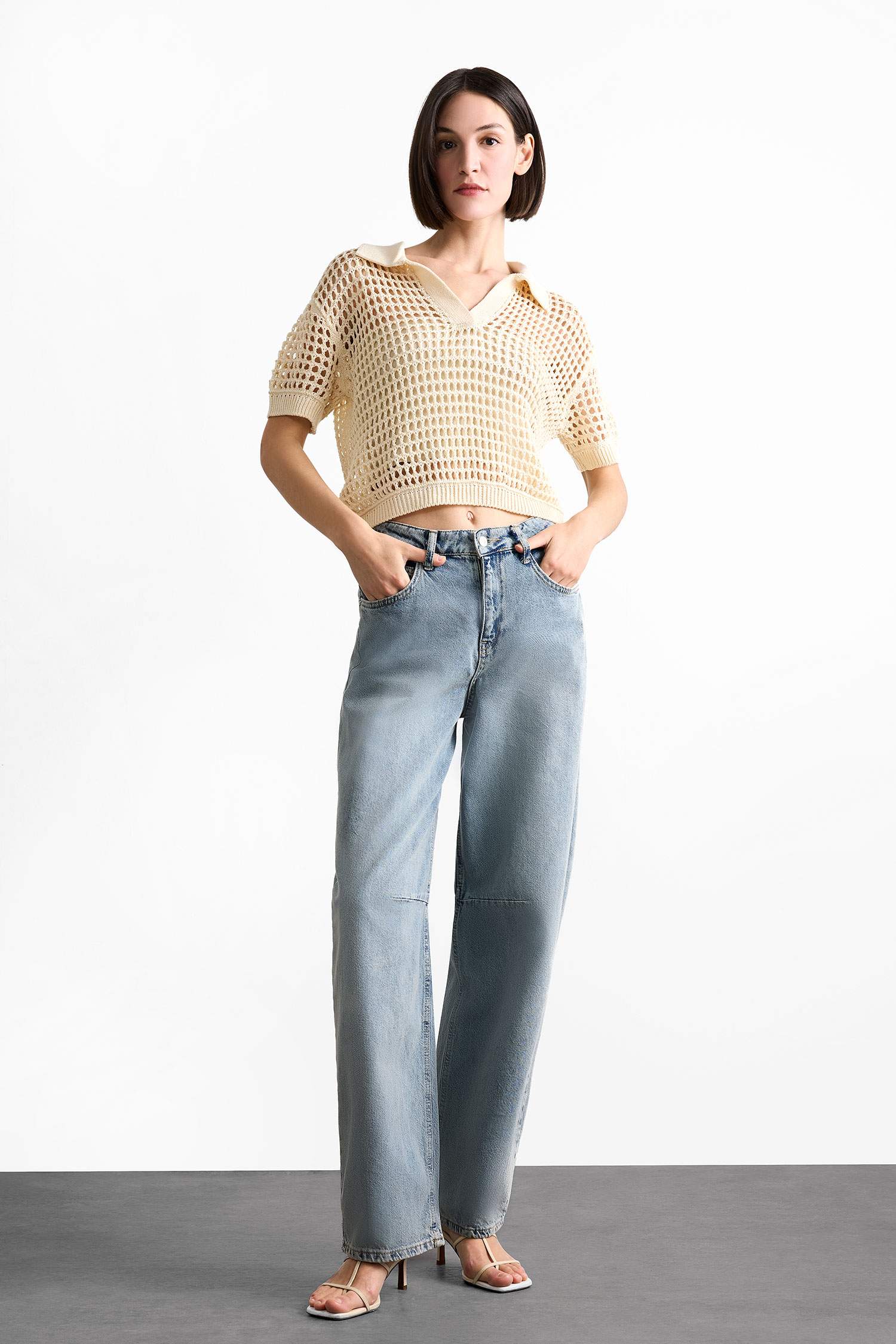 Relax Fit Polo Collar Pullover