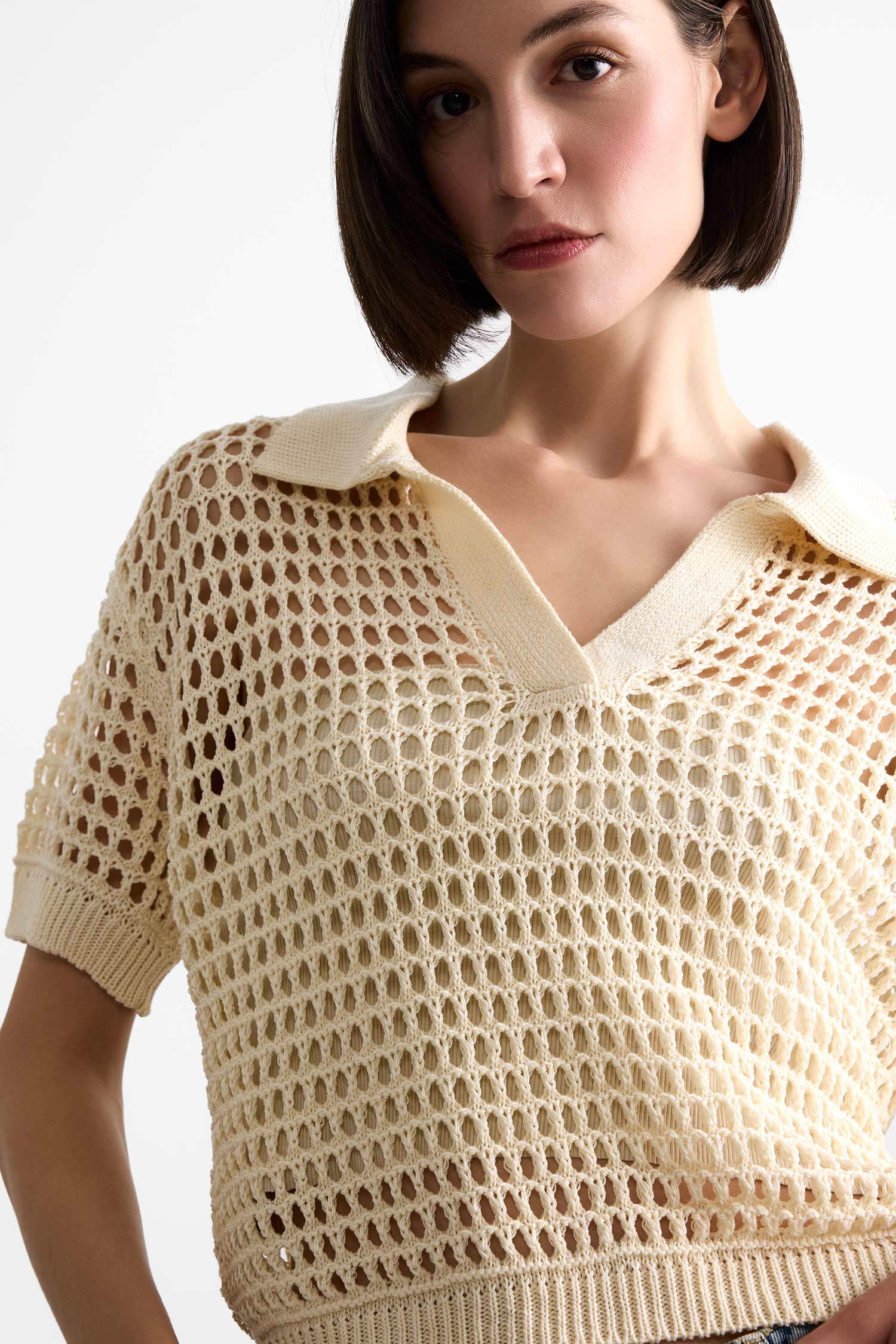 Relax Fit Polo Collar Pullover