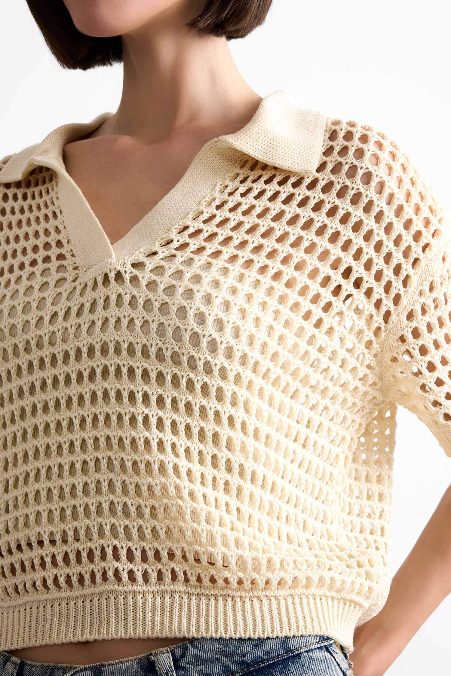 Relax Fit Polo Collar Pullover