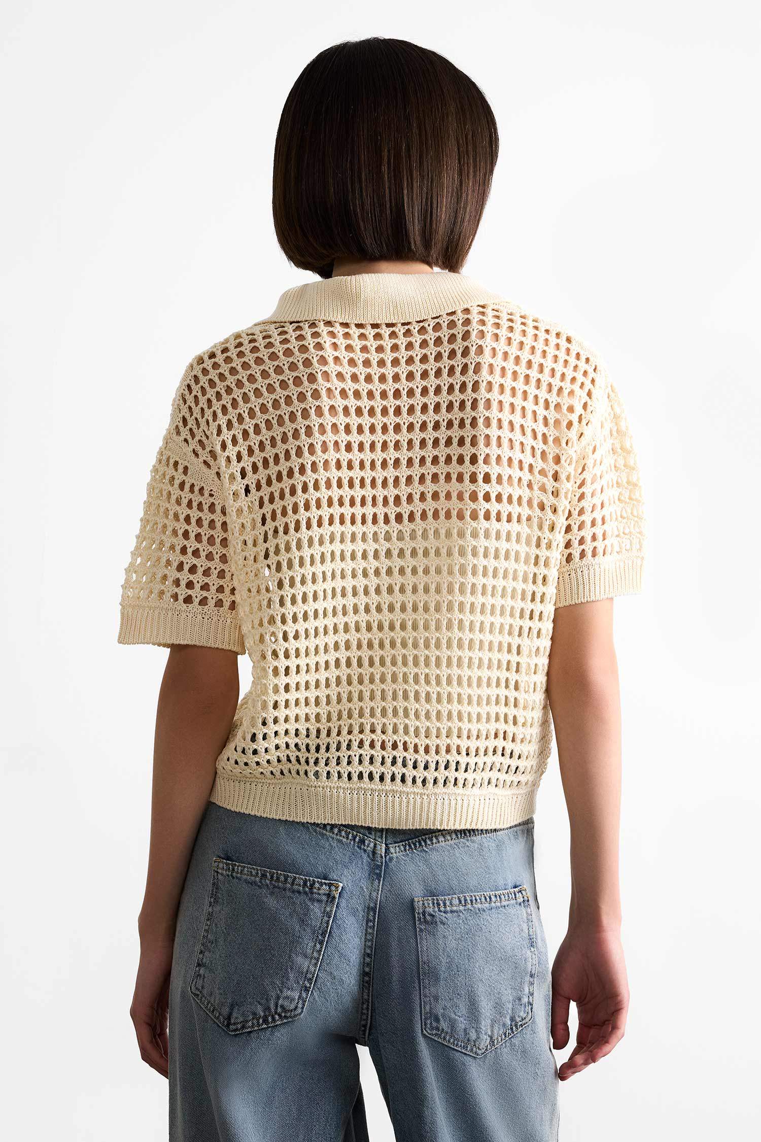 Relax Fit Polo Collar Pullover