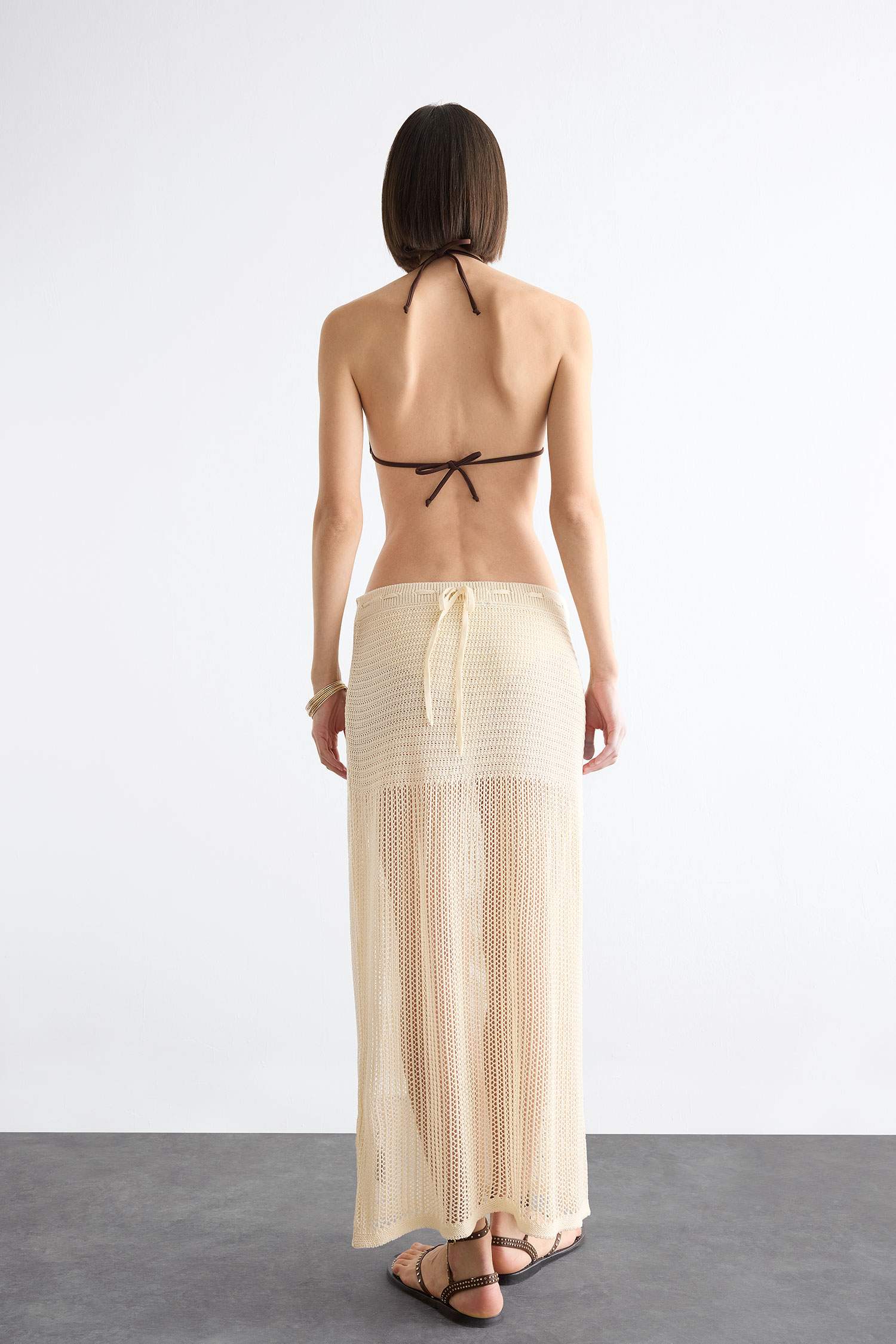 Beli Lastikli Kroşe Maxi Plaj Eteği
