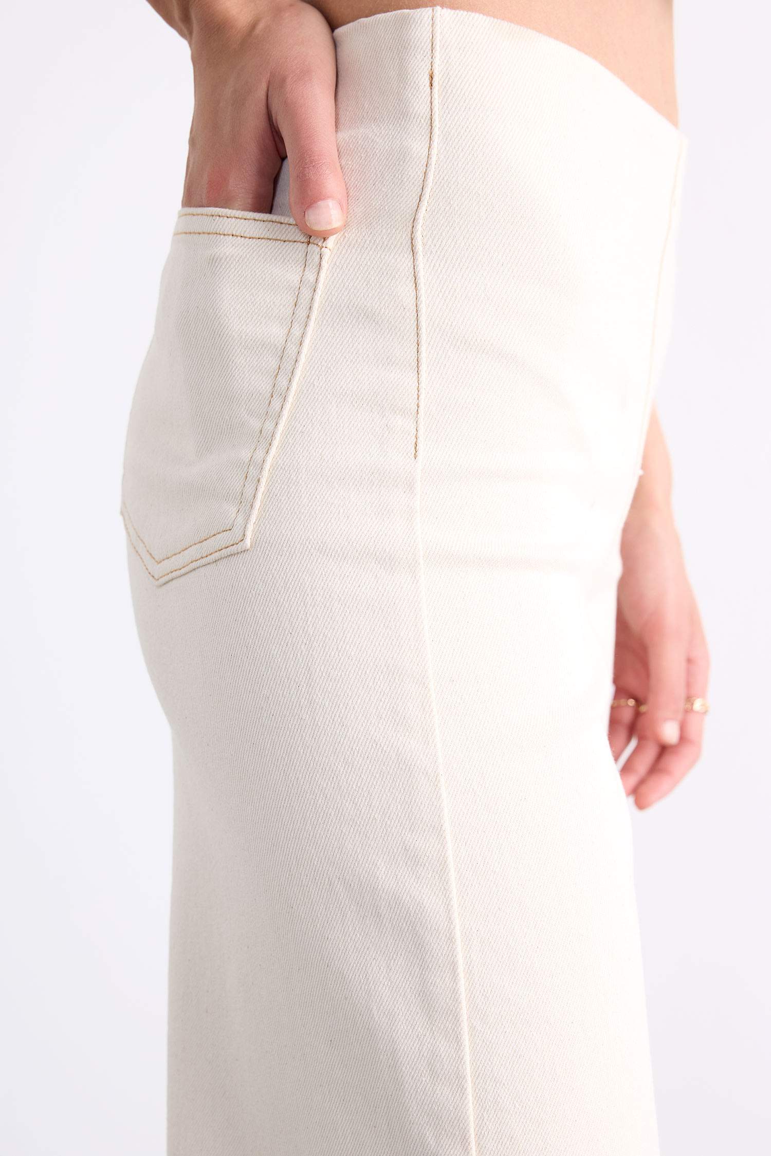 بنطرون جبردين وايد ليج بجيب