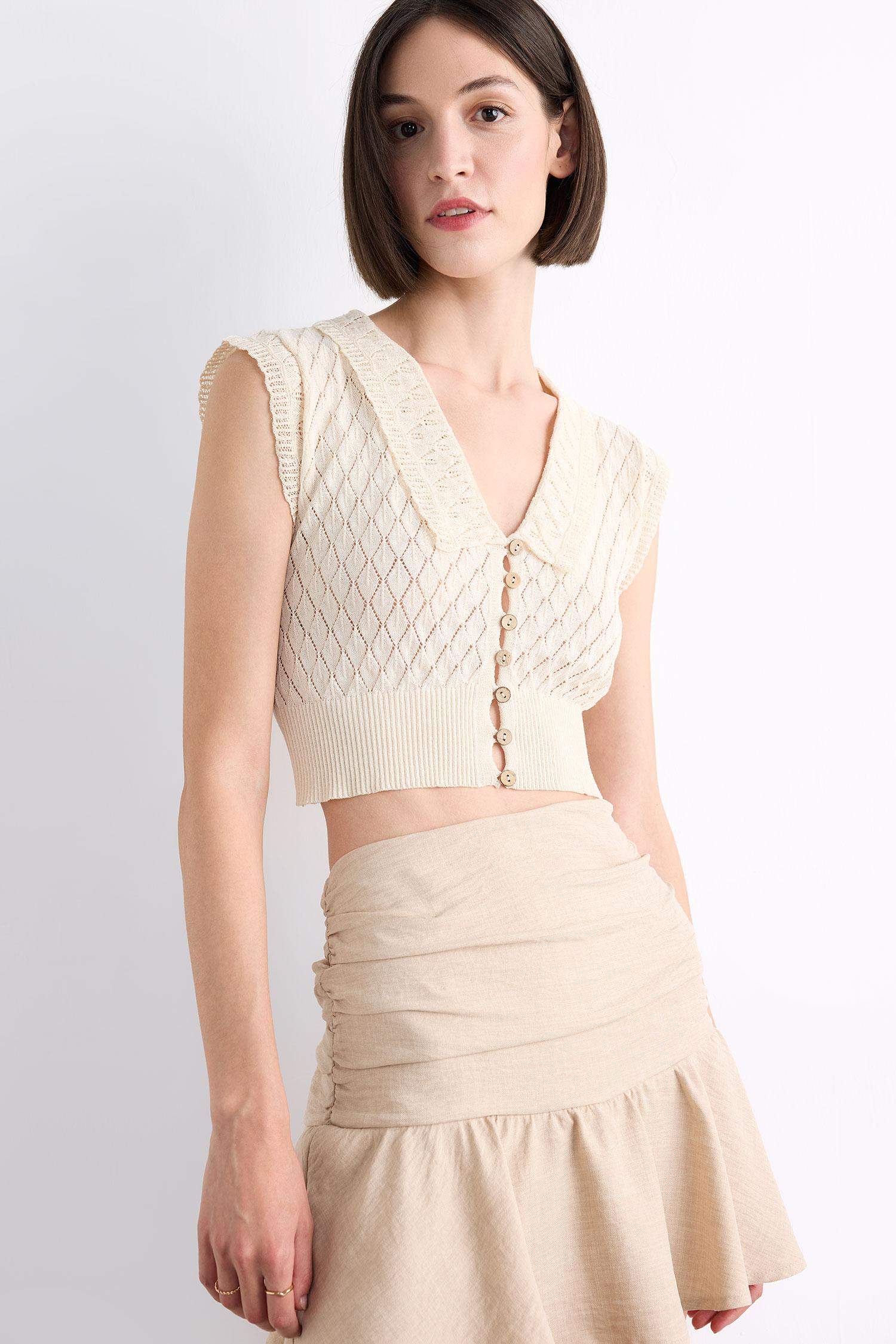 Poplin Elastic Band Mini Skirt