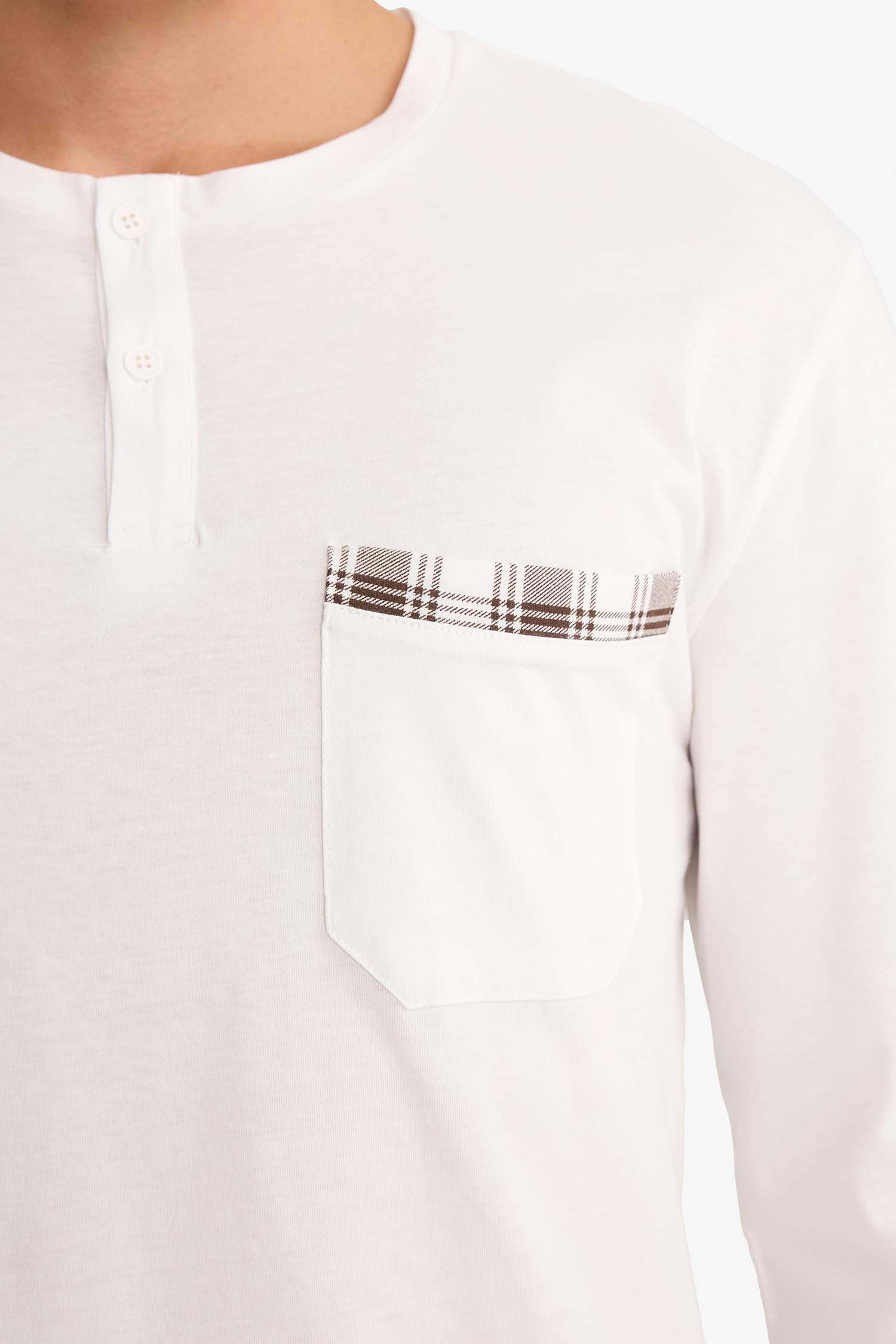 سيت بجامة كاروهات قصة عادية ردن طويل - قطعتين