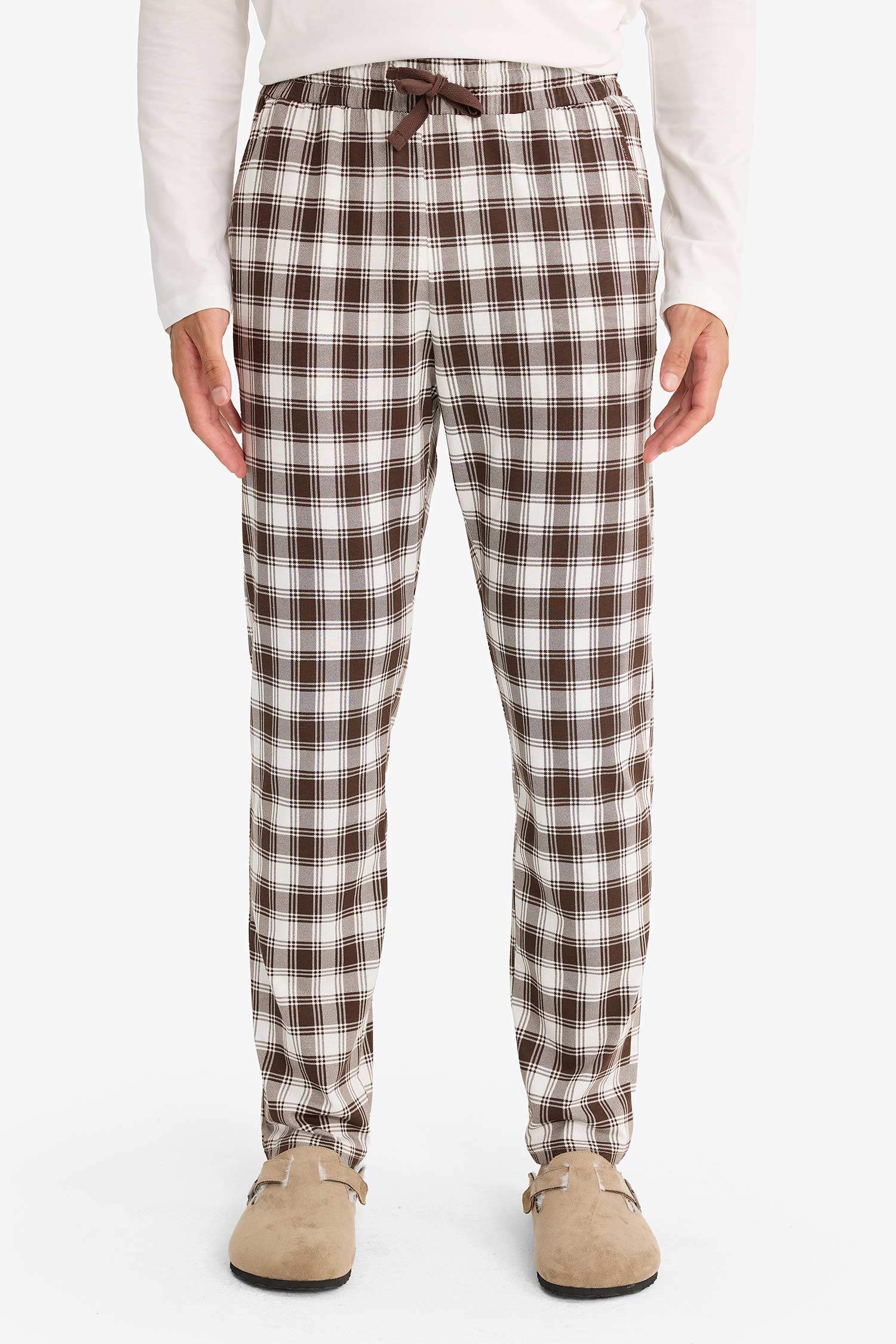 سيت بجامة كاروهات قصة عادية ردن طويل - قطعتين