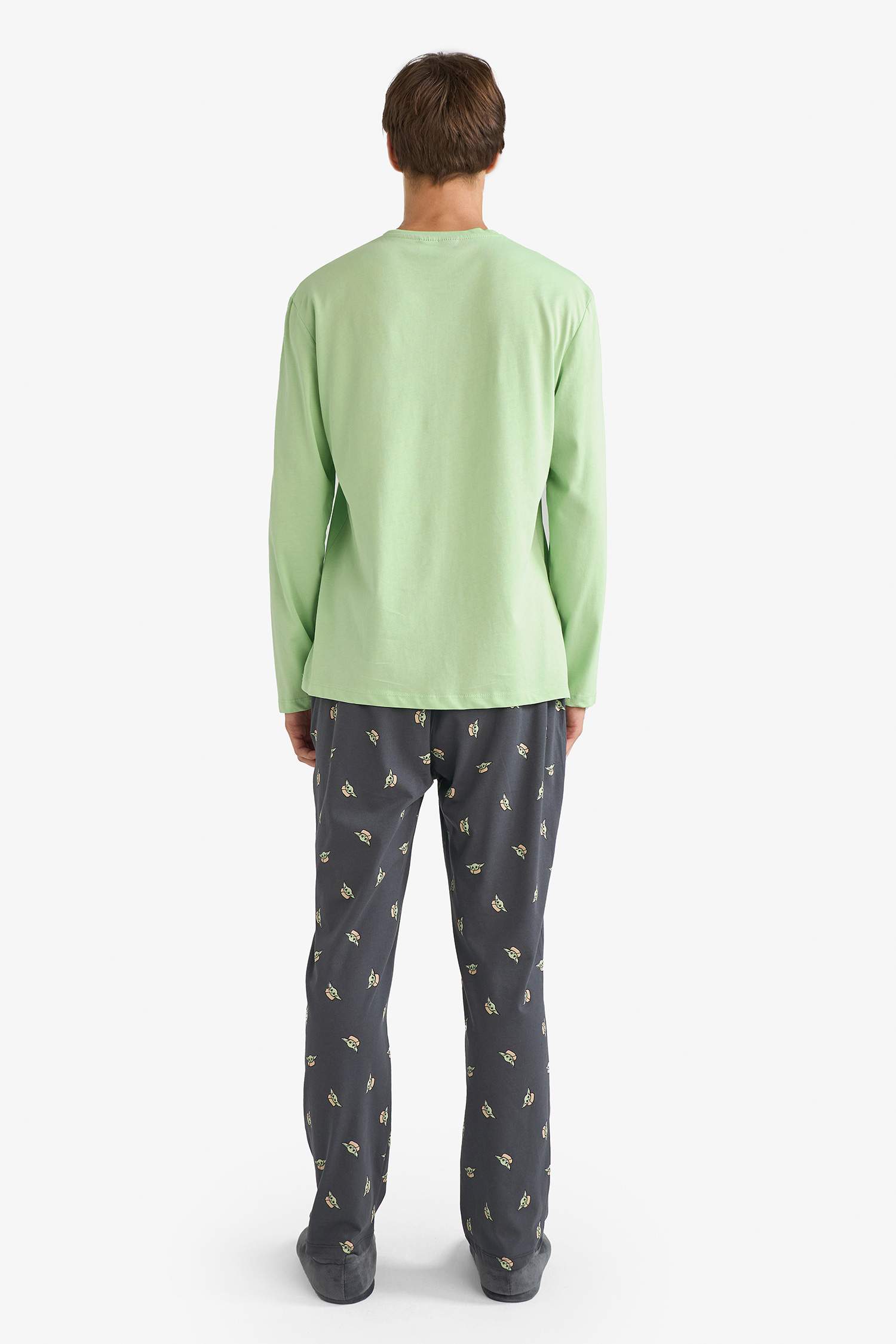 طقم بيجاما أخضر قصة عادية كم طويل من ستار وورز - قطعتين