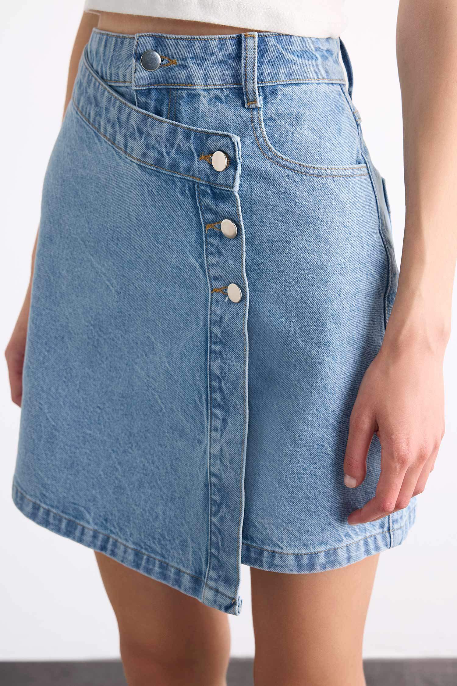 Mini Jean Şort Etek