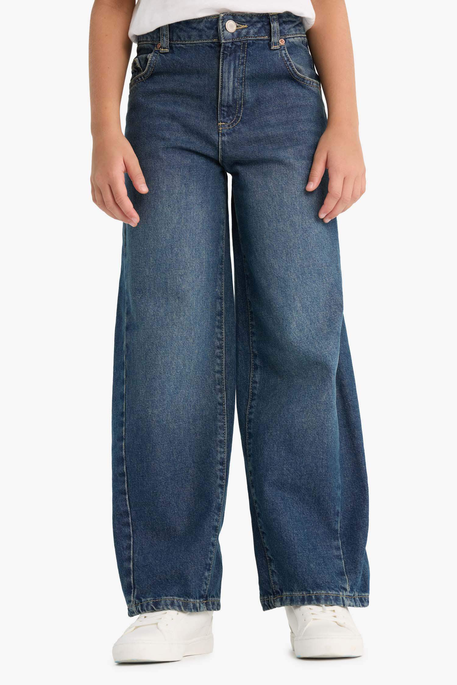 Джинсы с широкими штанинами Balloon Fit для девочки