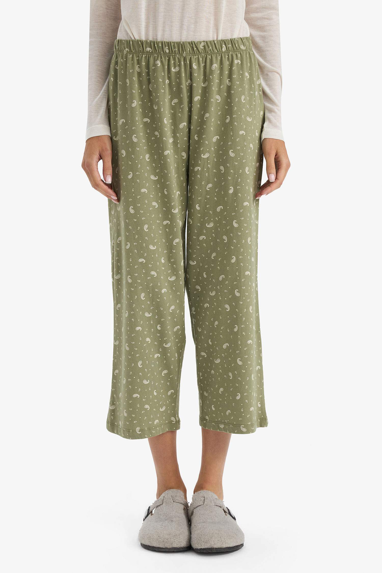 Beli Lastikli Desenli Pijama Altı-Fall in Love