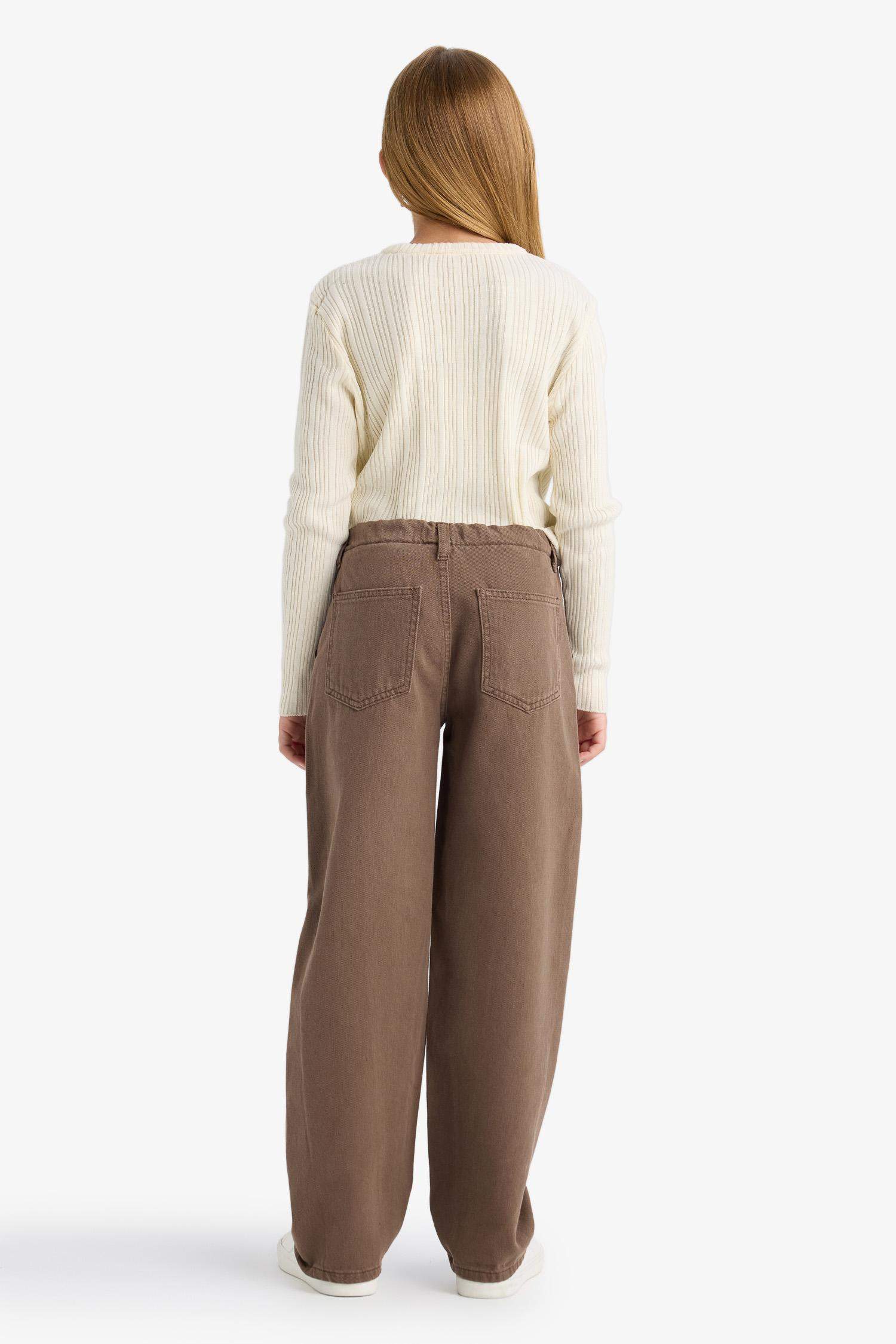 Girl Balloon Fit Gabardine Trousers