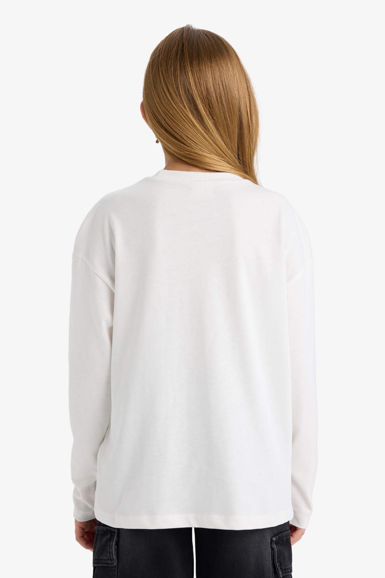 Girl Oversize Fit Crew Neck Printed T-Shirt