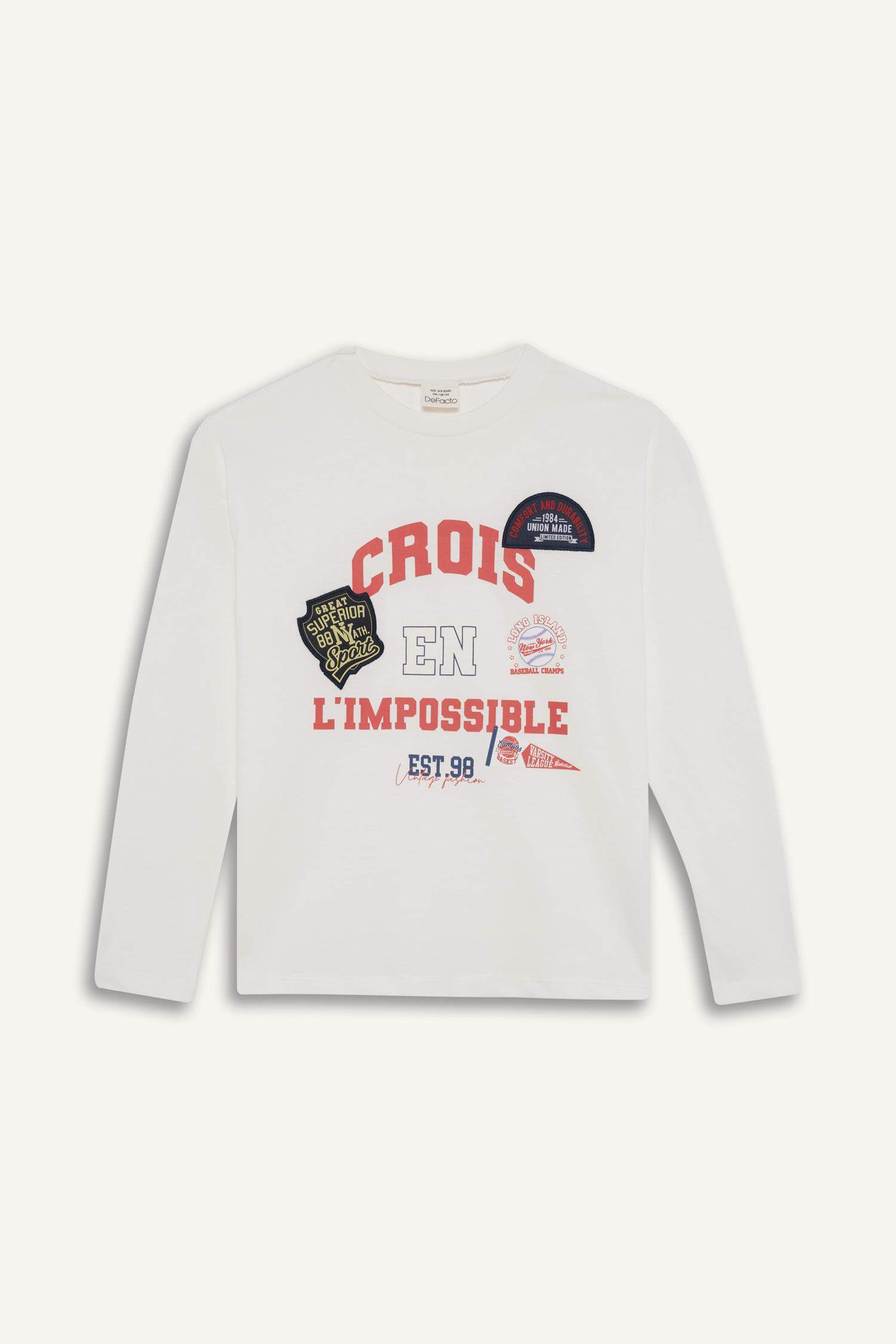 Girl Oversize Fit Crew Neck Printed T-Shirt