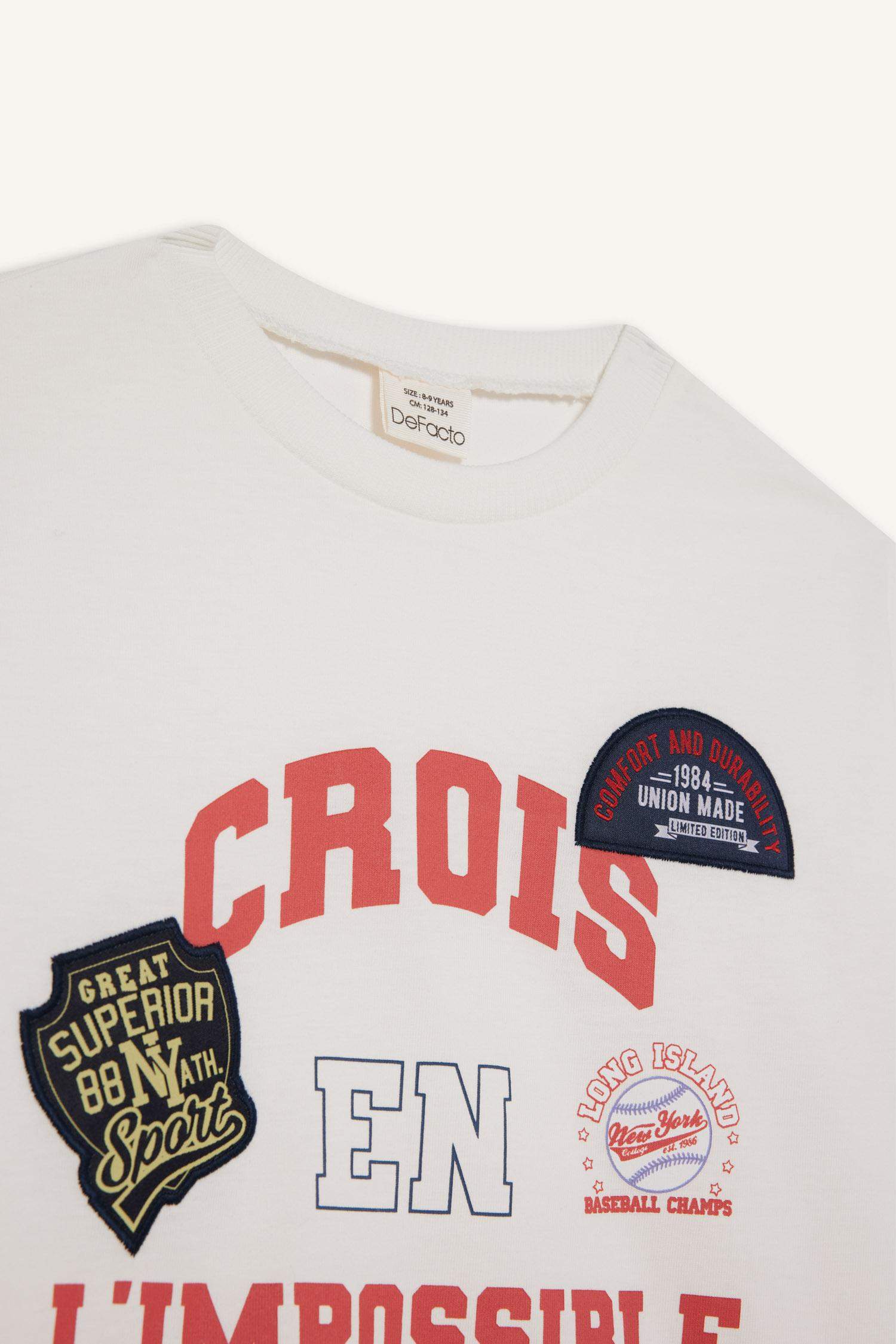 Girl Oversize Fit Crew Neck Printed T-Shirt